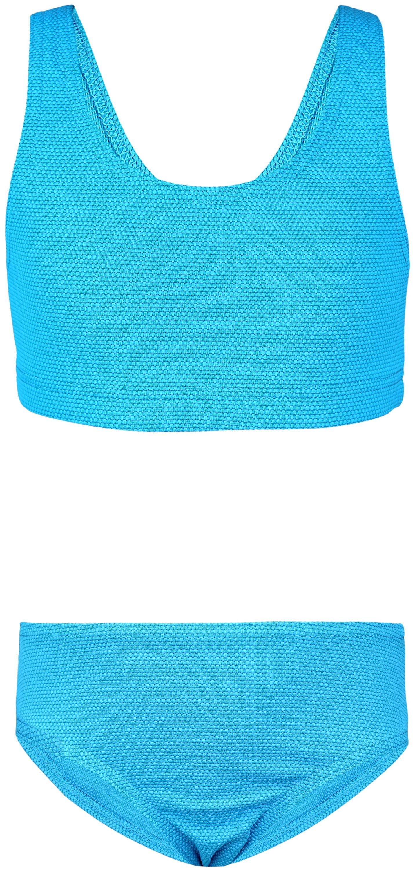 AQUARTI Mädchen Bustier-Bikini "Bikini Mädchen Sport Bikini Racerback Bustier & Bikinislip", grün, Gr. 140, Obermaterial: 80% Polyamid PA. 20%