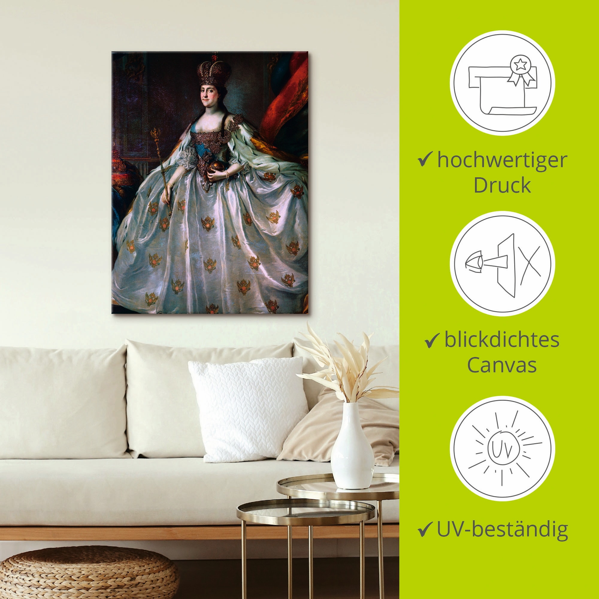 Artland Wandbild »Krönungsporträt der Katharina II.«, Menschen, (1 St.), als Leinwandbild, Poster in verschied. Größen