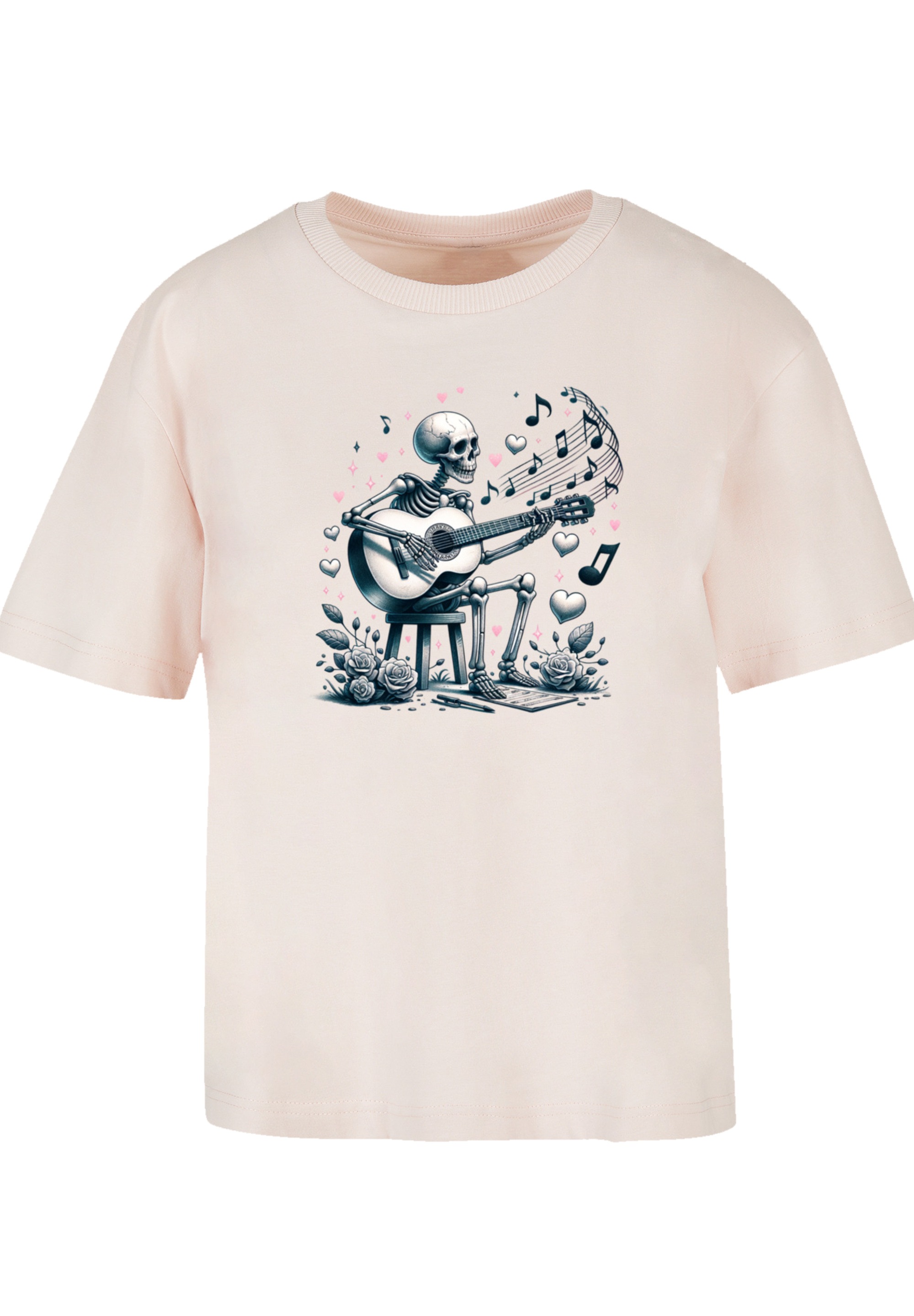 F4NT4STIC T-Shirt »Skelett spielt Gitarre, Musik, Liebe«, Premium Qualität
