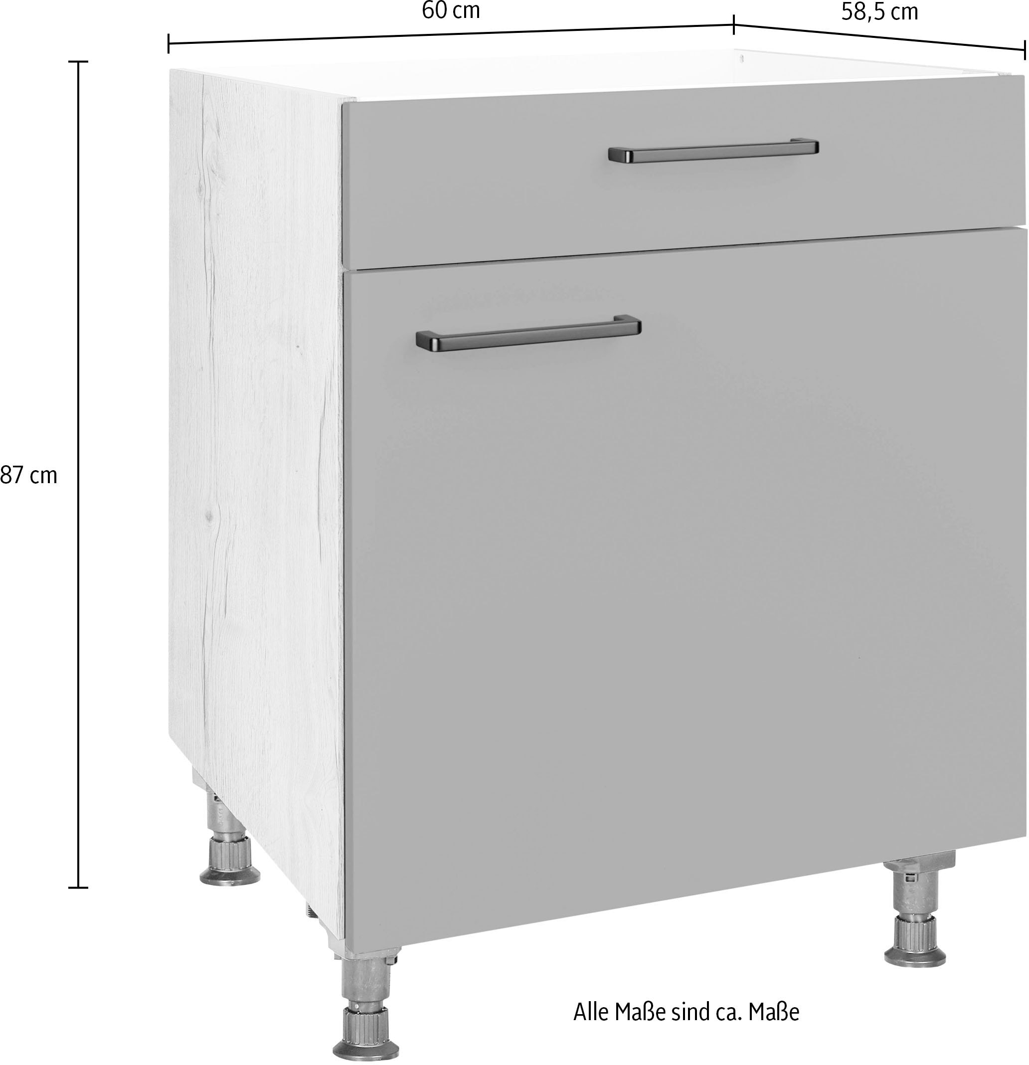 nobilia® Kochfeldumbauschrank »"Easytouch", mit Schukasten und Tür, Ausrichtung wählbar«, vormontiert, Breite 60 cm