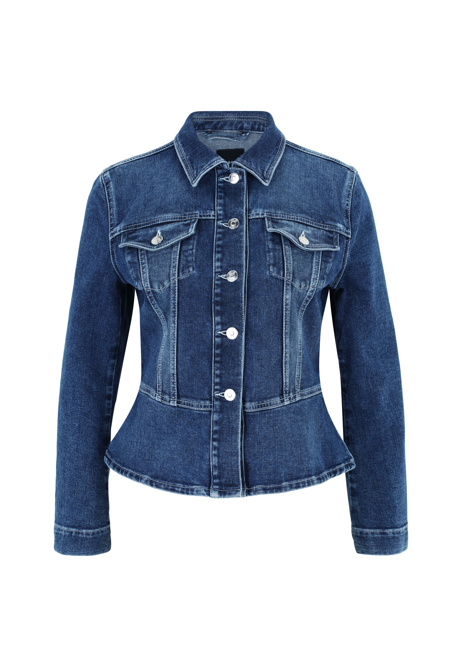 Zero Jackenblazer »zero Jeansjacke mit Klappentaschen«, Knopfleiste