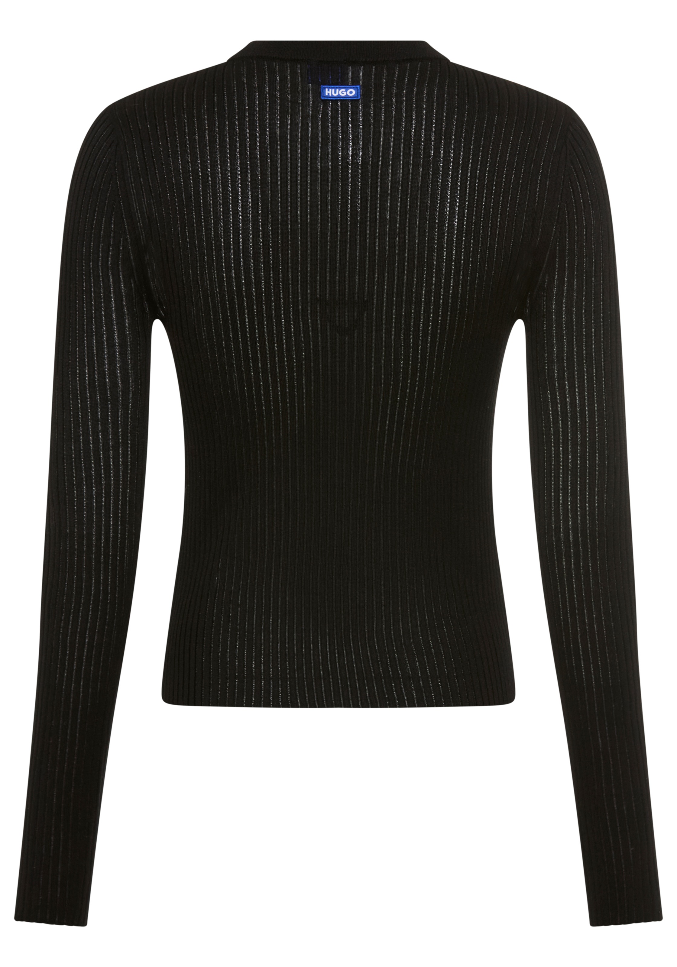 Thumbnail - HUGO Blue Rundhalspullover "Somya" Rippstrick im Viskosemix