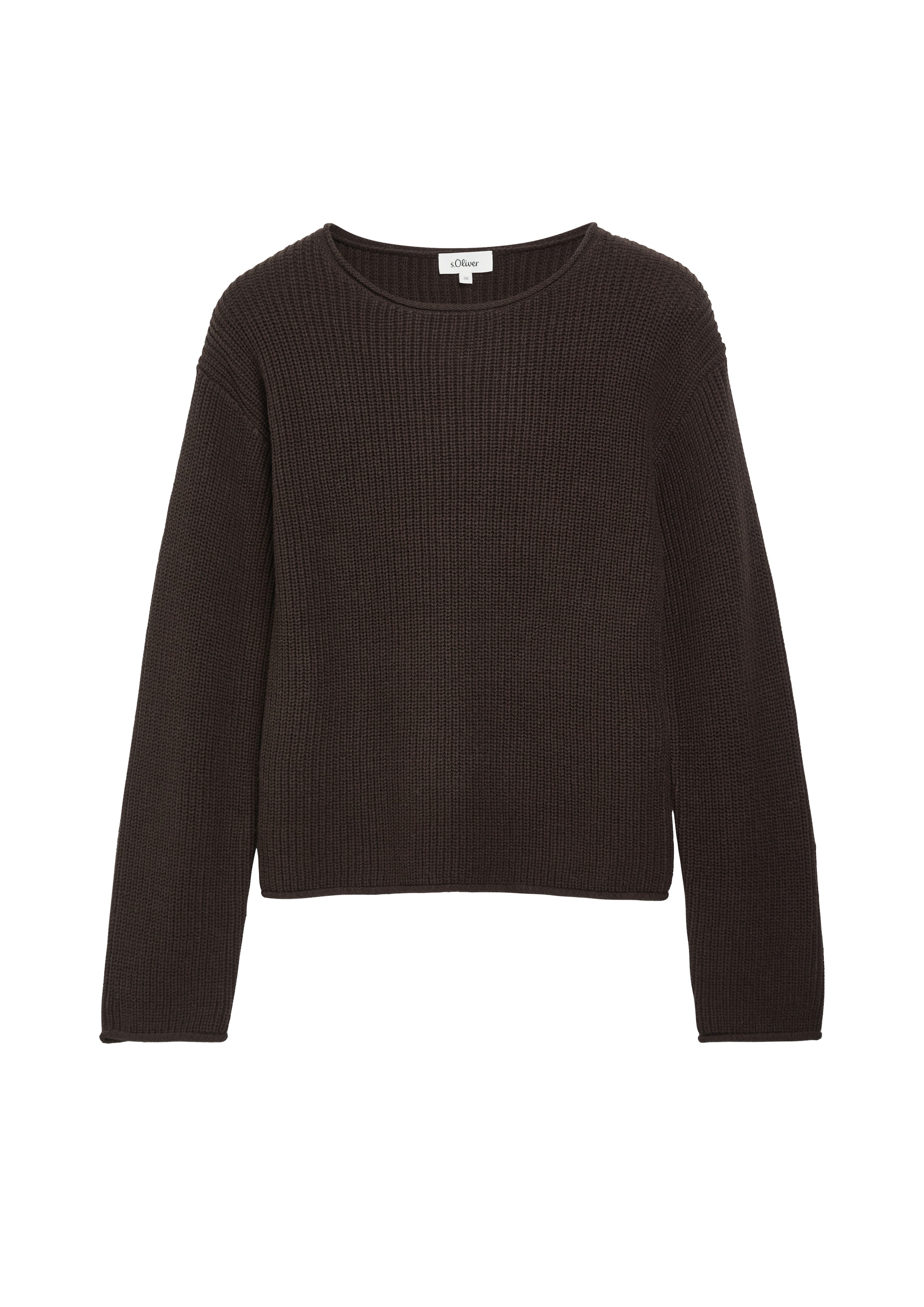 s.Oliver Strickpullover mit Rundhals und Rollkanten