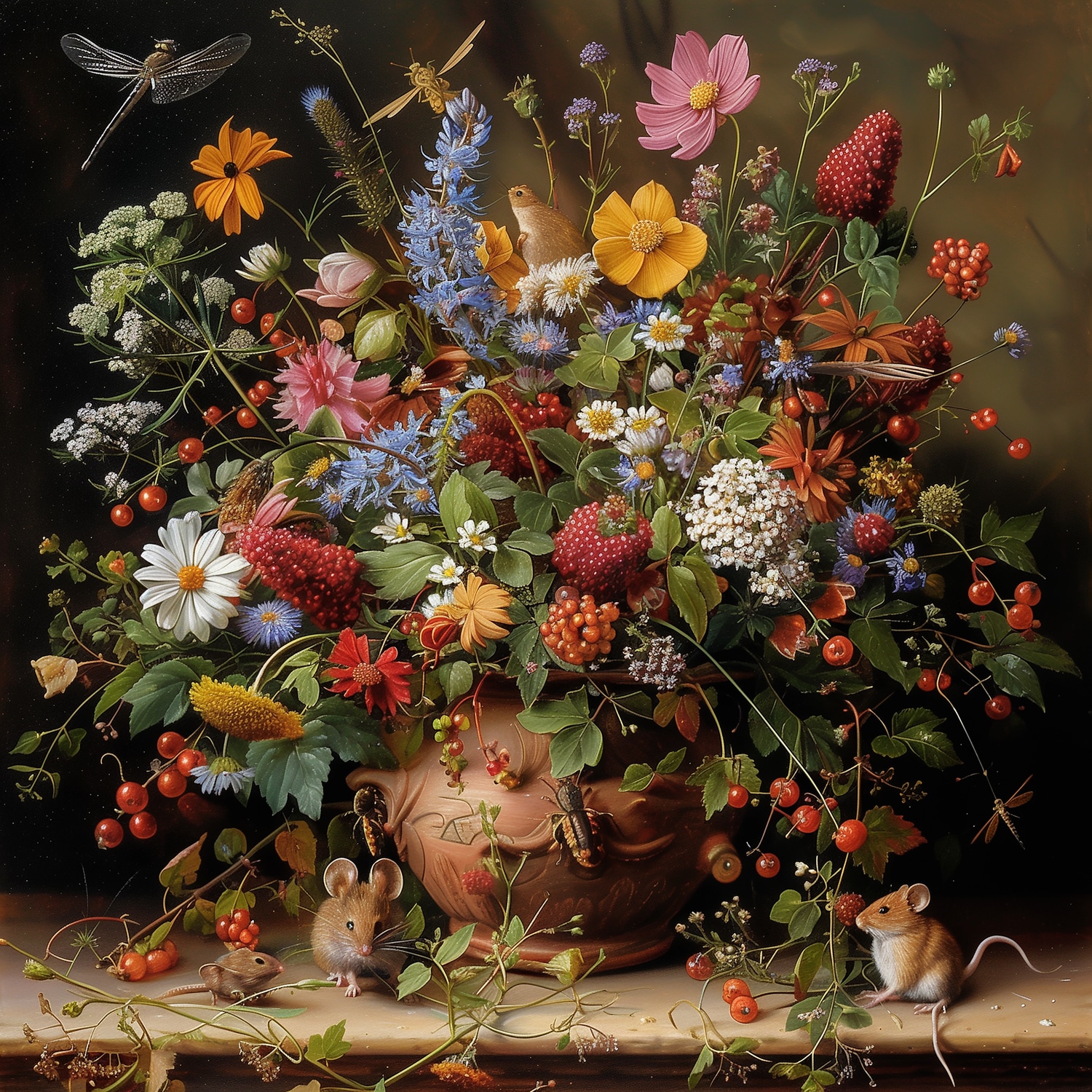 queence Leinwandbild »Frühlingsstrauß«, Blumen-Blumenbilder-Gemälde-Kunst-Pflanzen-Pflanzenbilder-Romantisch-Stillleben-Vasen-Vasen & Töpfe, (1 St.), Premium-Leinwandstoff, Handarbeit aus Deutschland