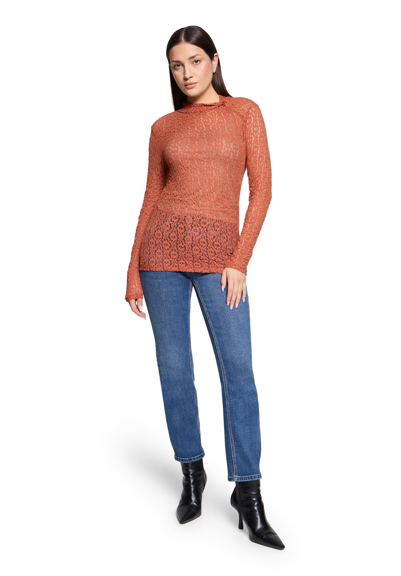 Cartoon Kurzarmshirt »Damen Langarm-Shirt mit Kragen« 1 Stk. tlg.