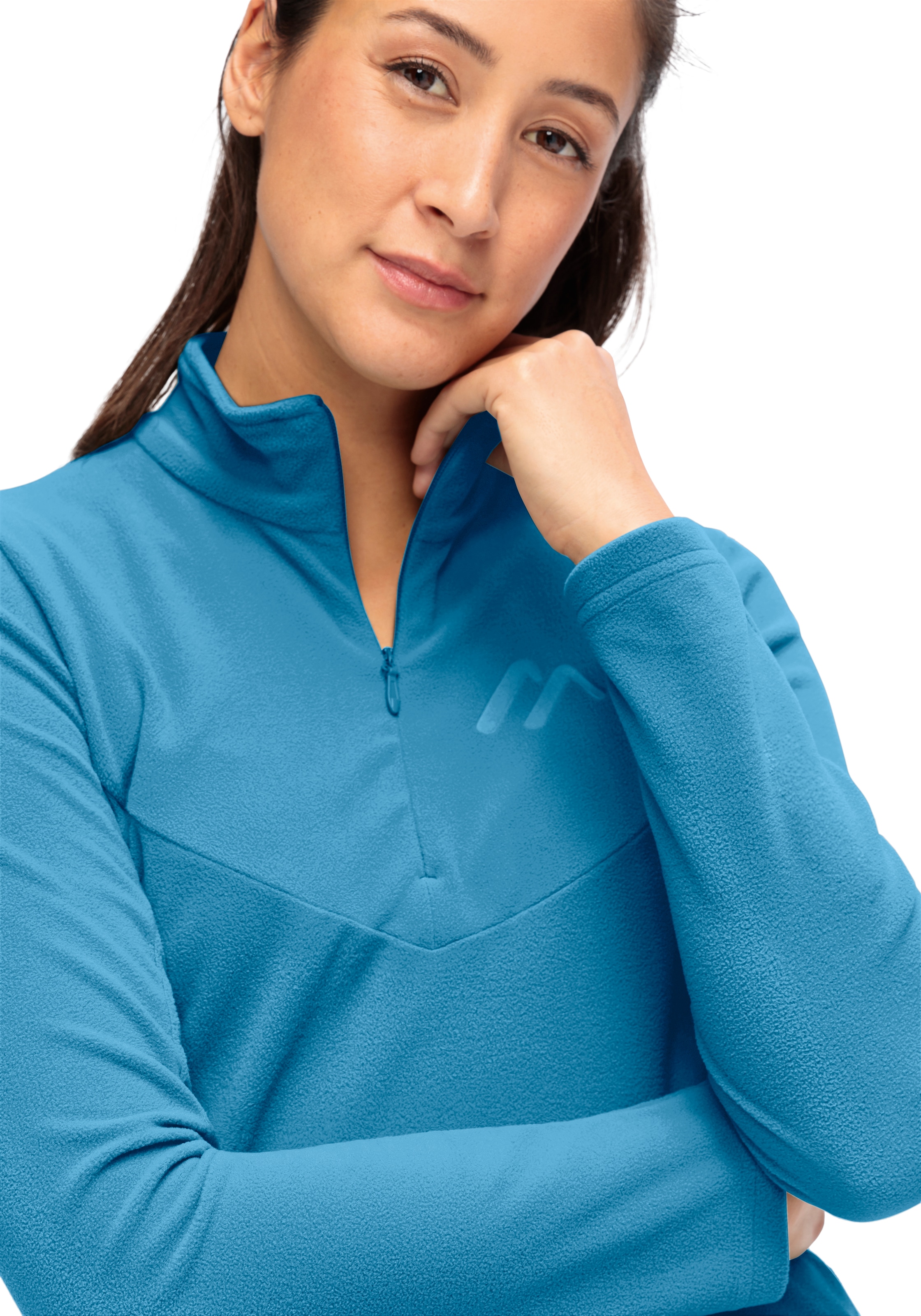 Maier Sports Fleecepullover »Denise HZ W«, Damen Midlayer, pflegeleichtes Half-Zip Fleece
