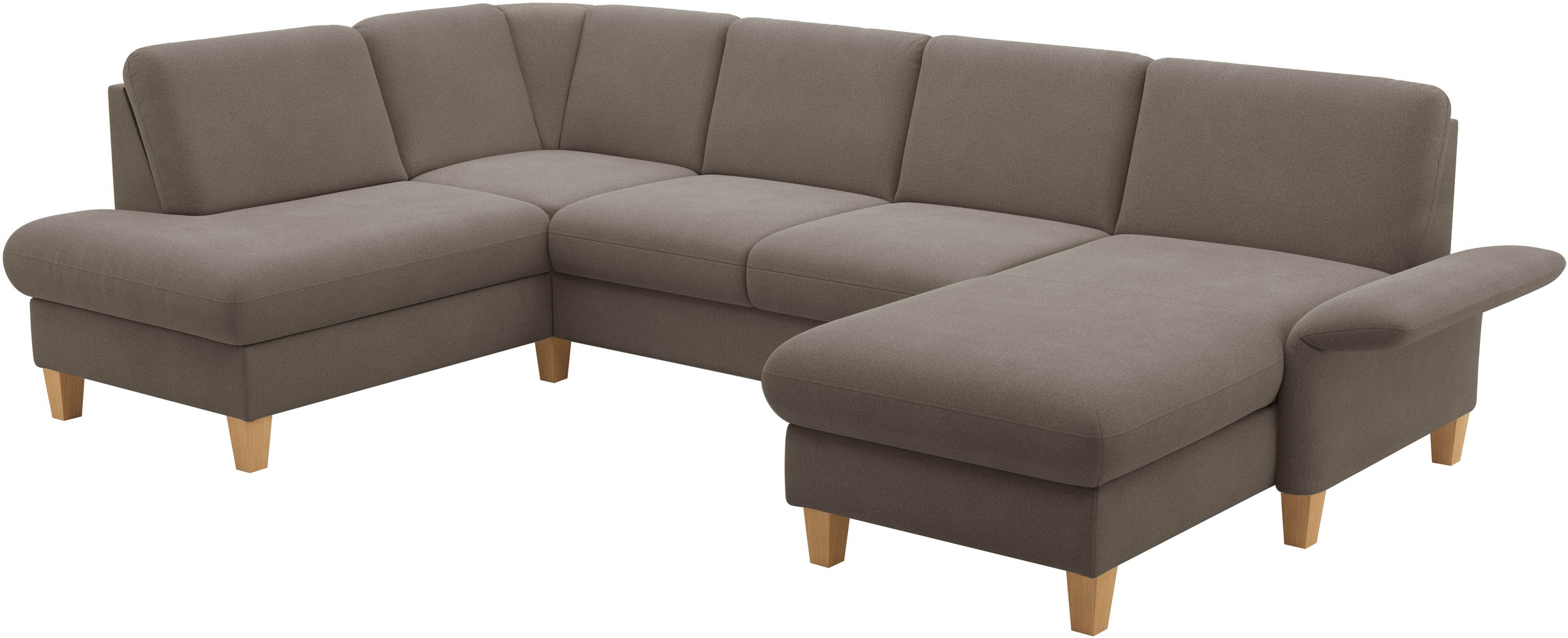 Home affaire Wohnlandschaft »Rochelle, U-Form«, optional mit Armteilverstellung, mit Bettfunktion & Bettkasten