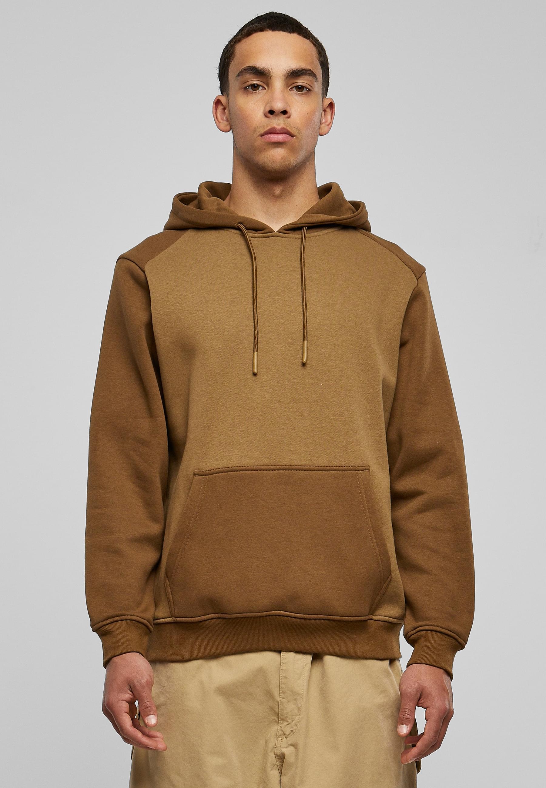 URBAN CLASSICS Rundhalspullover »Urban Classics Herren 2-Tone Fake Raglan Hoody«, (1 tlg.)