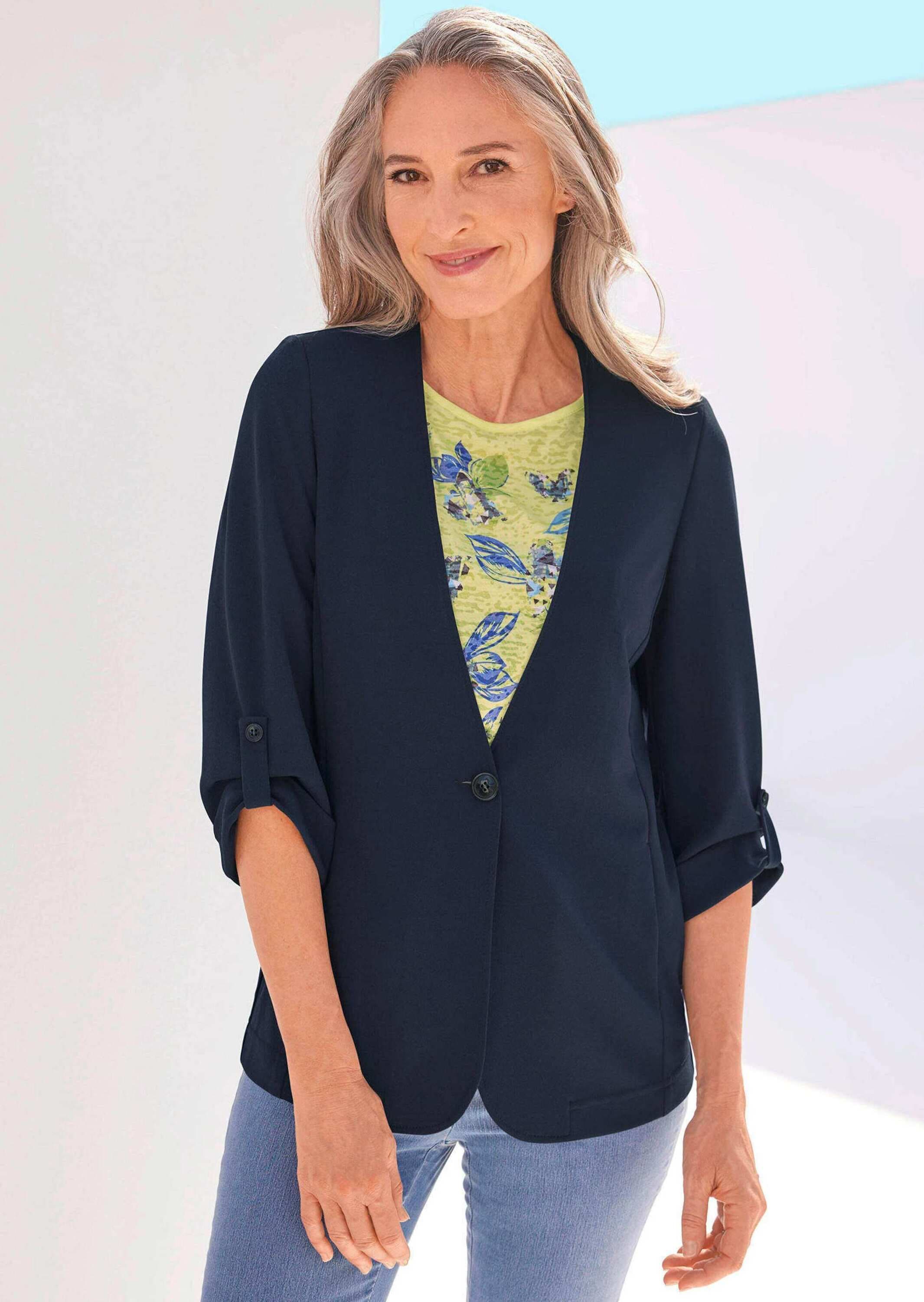 GOLDNER Jackenblazer »Blazer mit Cardiganausschnitt«