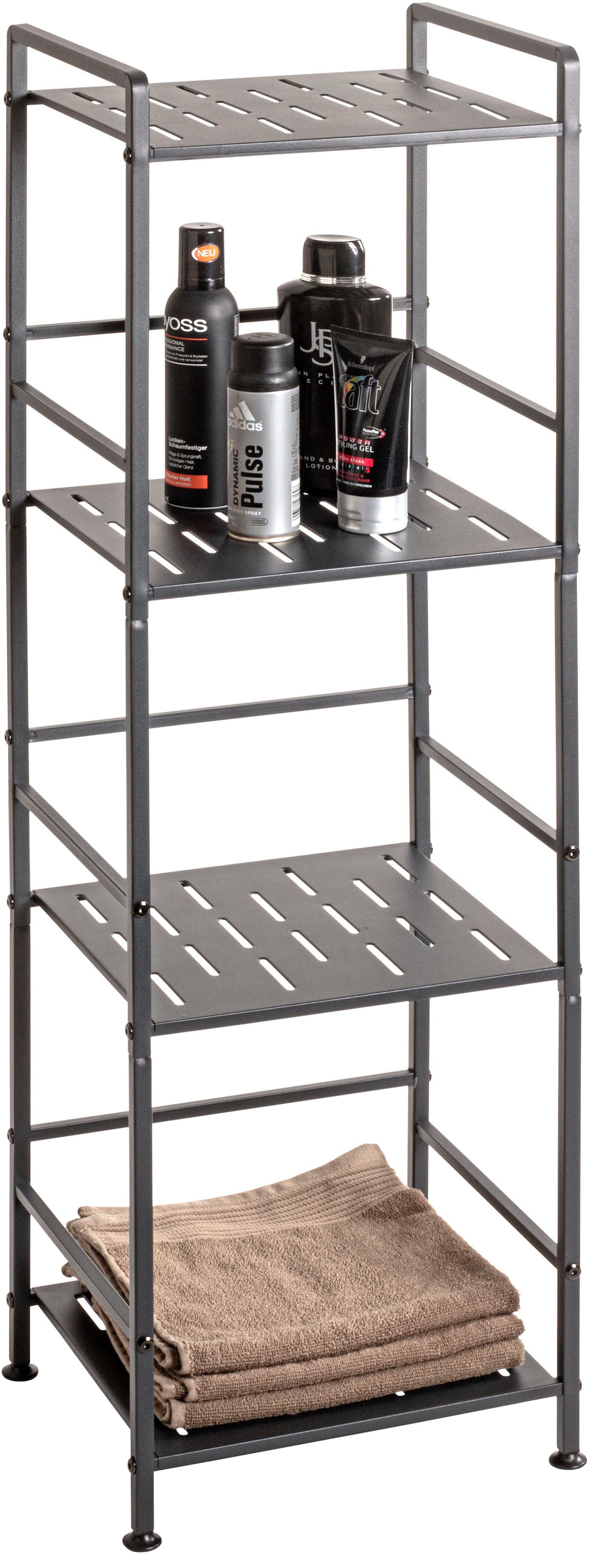 HAKU Regal »Aufbewahrungsregal, Dekoregal, Standregal« 1 Stk. tlg. rechteckig - aus Metall Anthrazit - B/T/H 33/28/106 cm