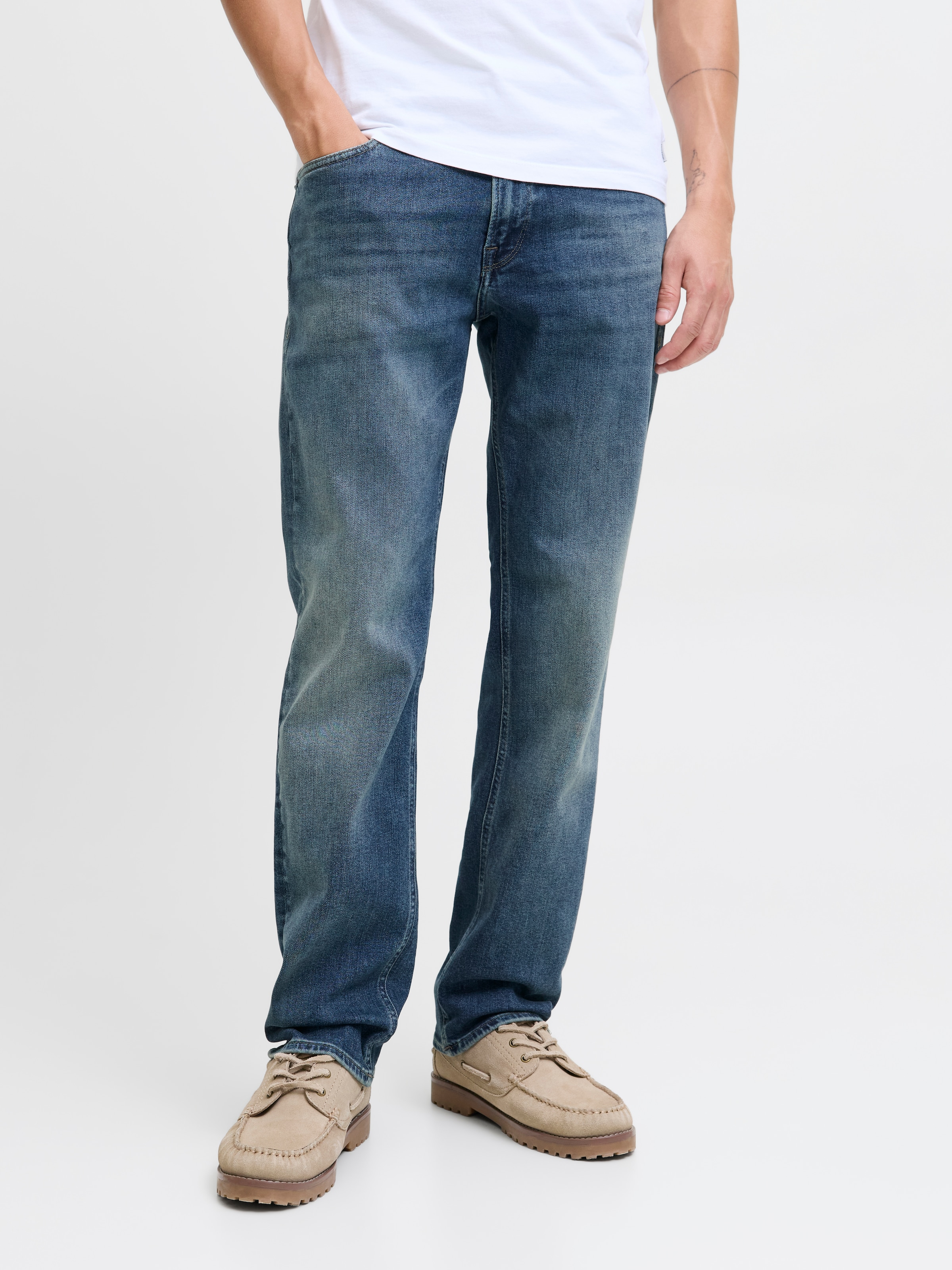 Jack & Jones Regular-fit-Jeans "JJICLARK mit Used-Look und Stretch für den günstig online kaufen