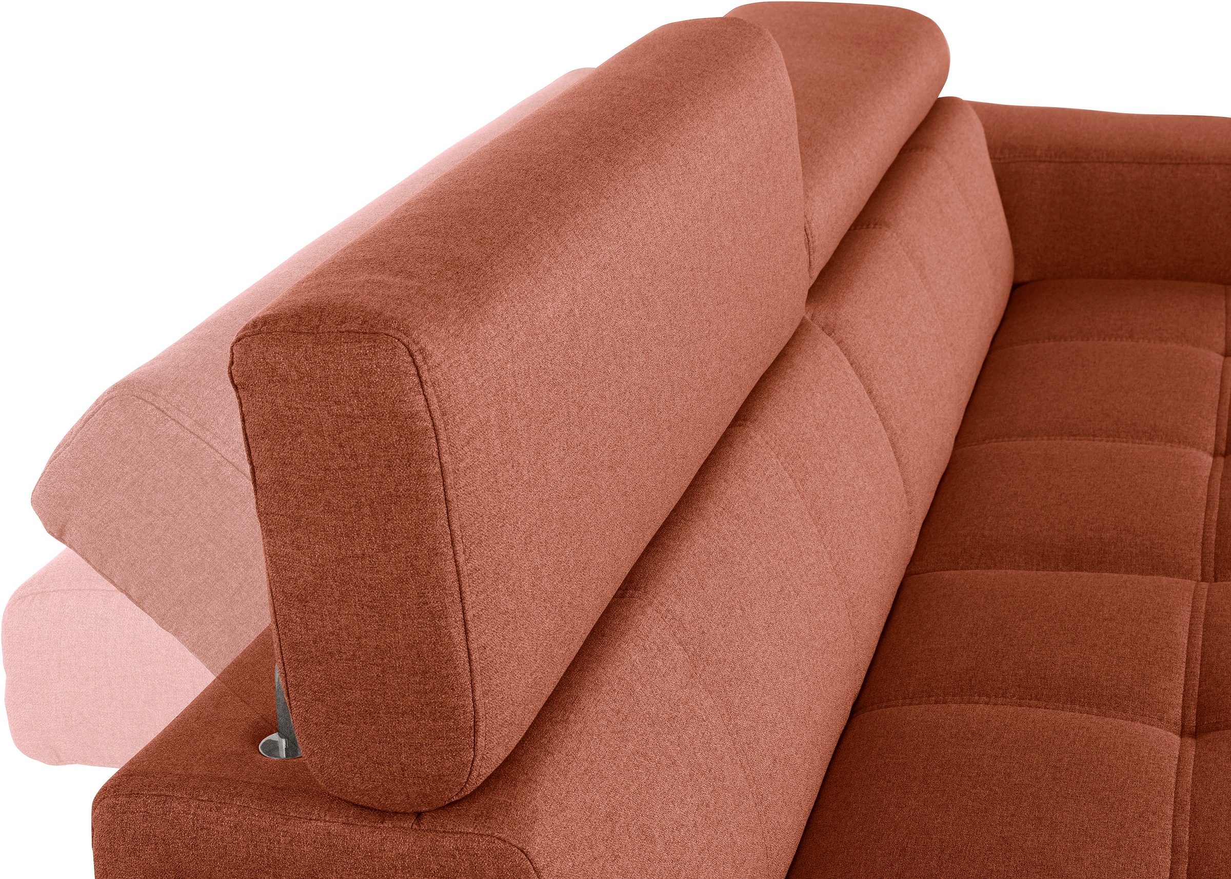 DOMO collection 2,5-Sitzer »Cunelli zeitlos und elegant, moderne Sitznähte als Designelement,«, wahlweise mit 6-fach verstellbaren Kopfteilen, fester Sitzkomfort