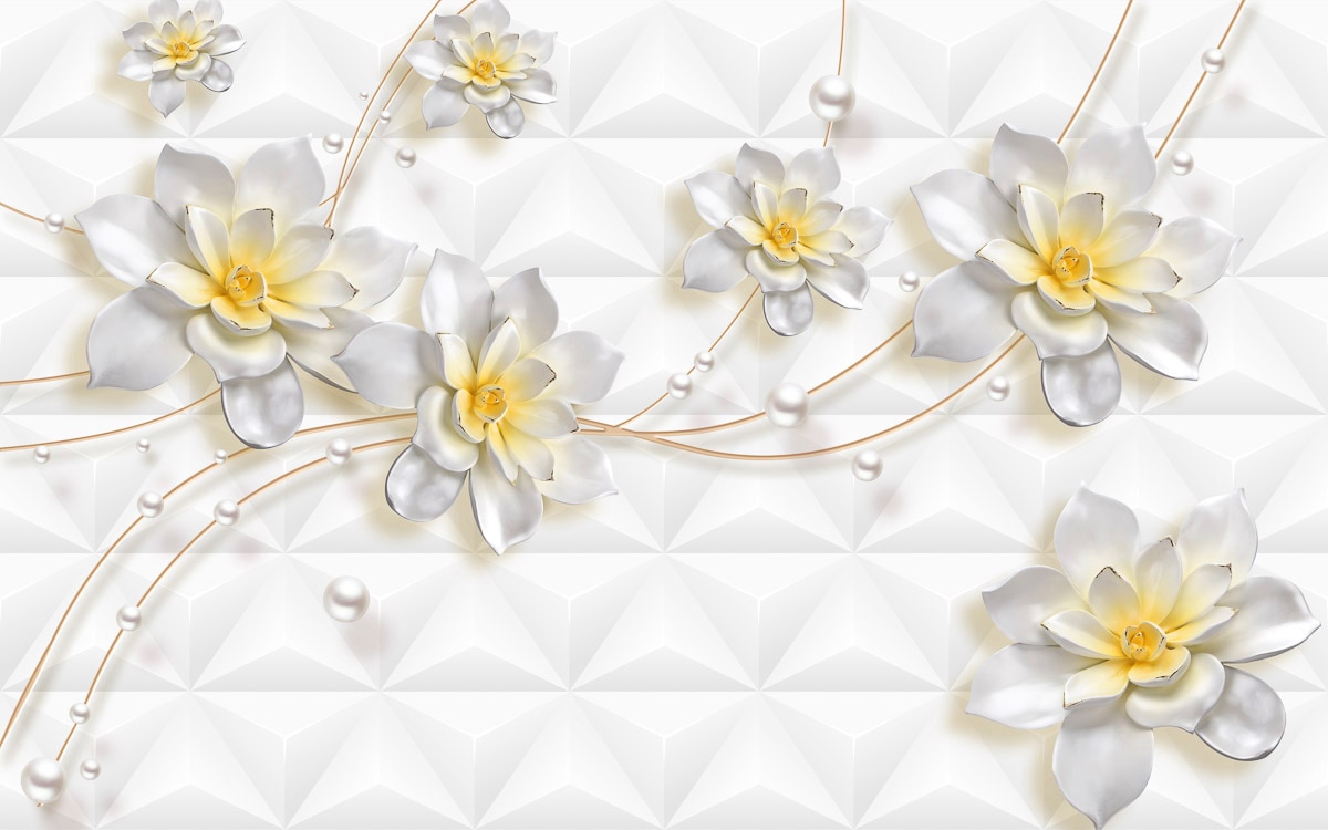 Papermoon Fototapete "Muster mit Blumen"