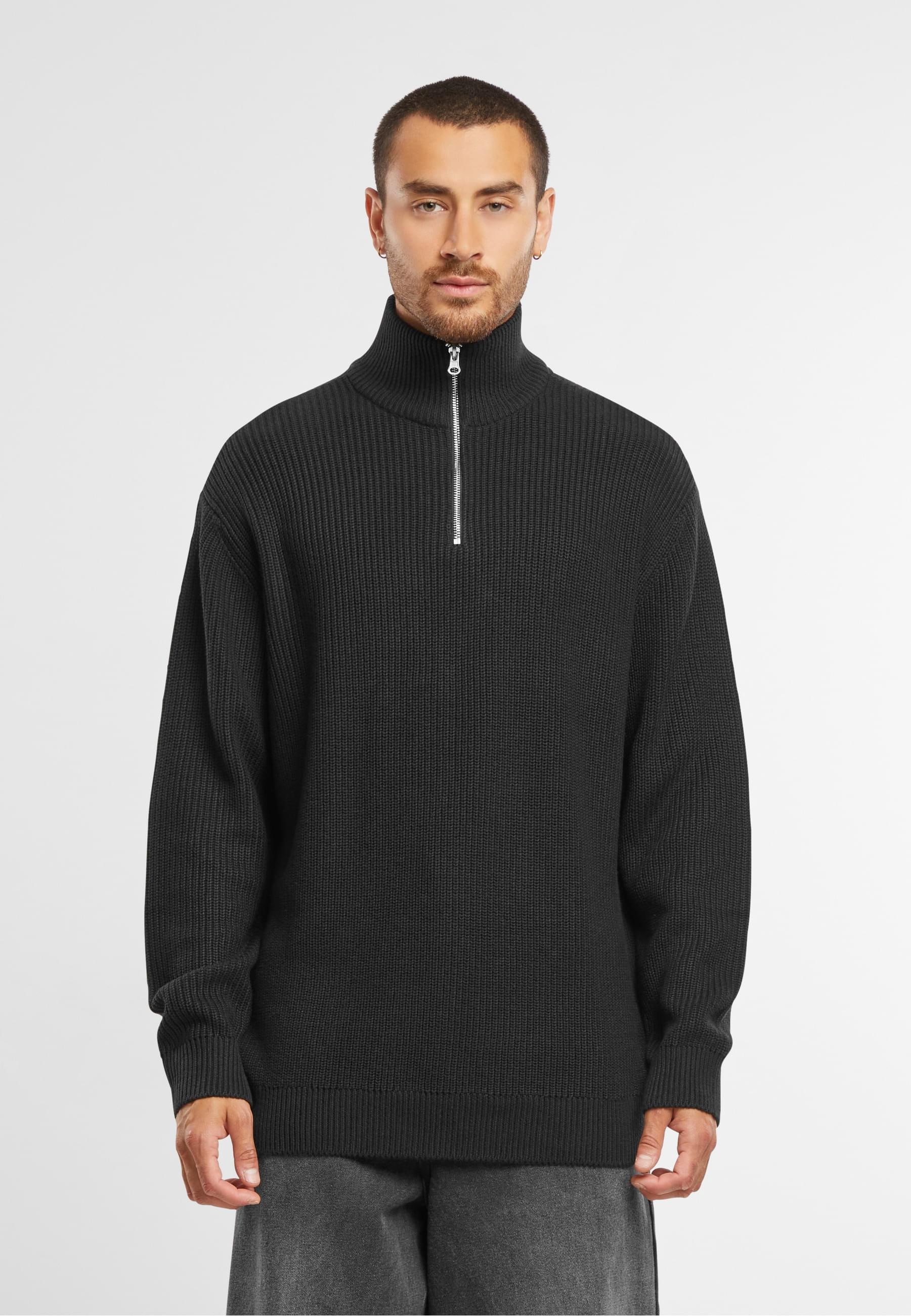 URBAN CLASSICS Sweater »Urban Classics Rib Basic Troyer«, (1 tlg.)