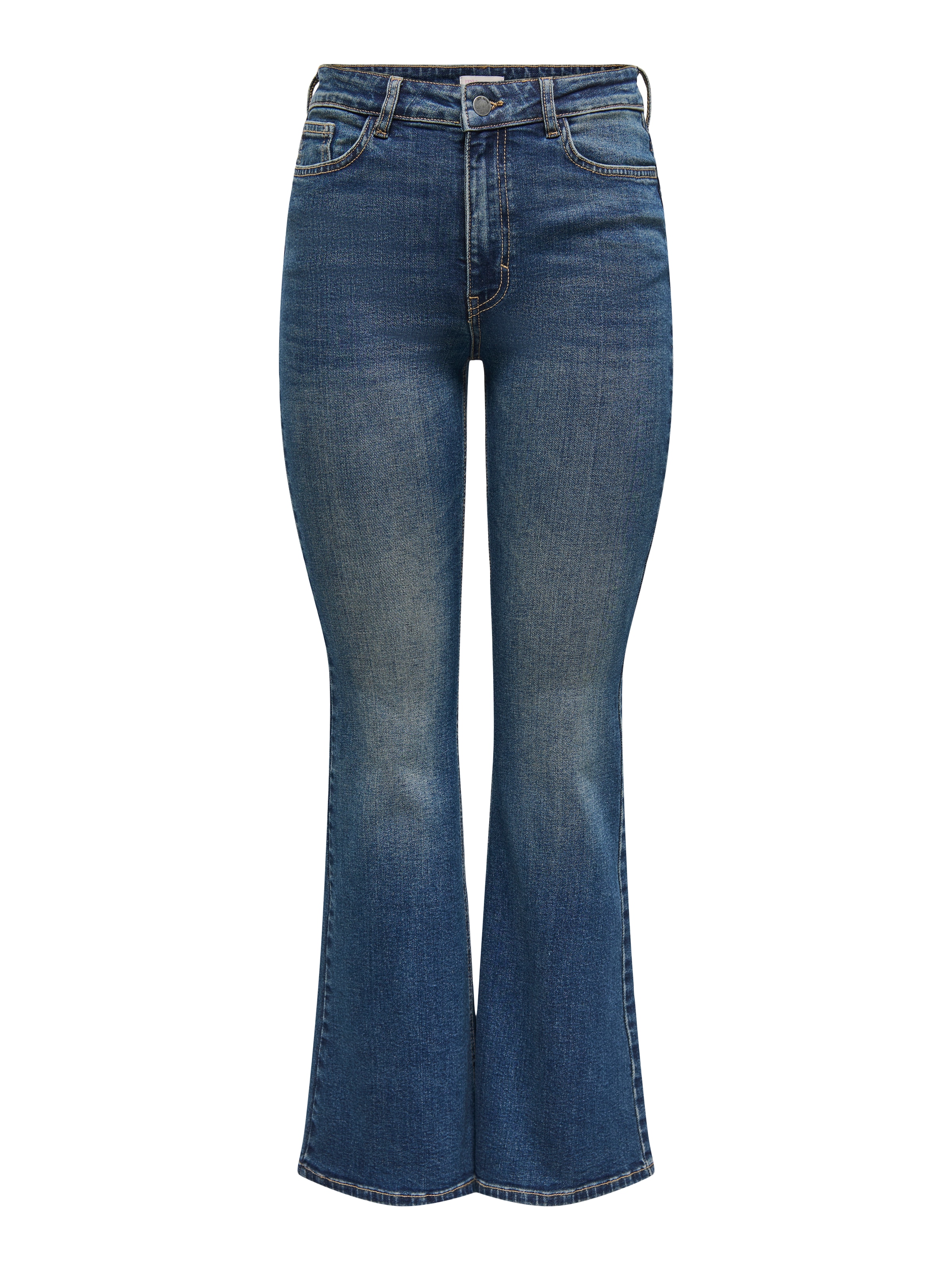 JDY 5-Pocket-Jeans »JDYKATHY HW FLARED JEANS DNM NOOS«, mit ausgestelltem Bein im Flared Look