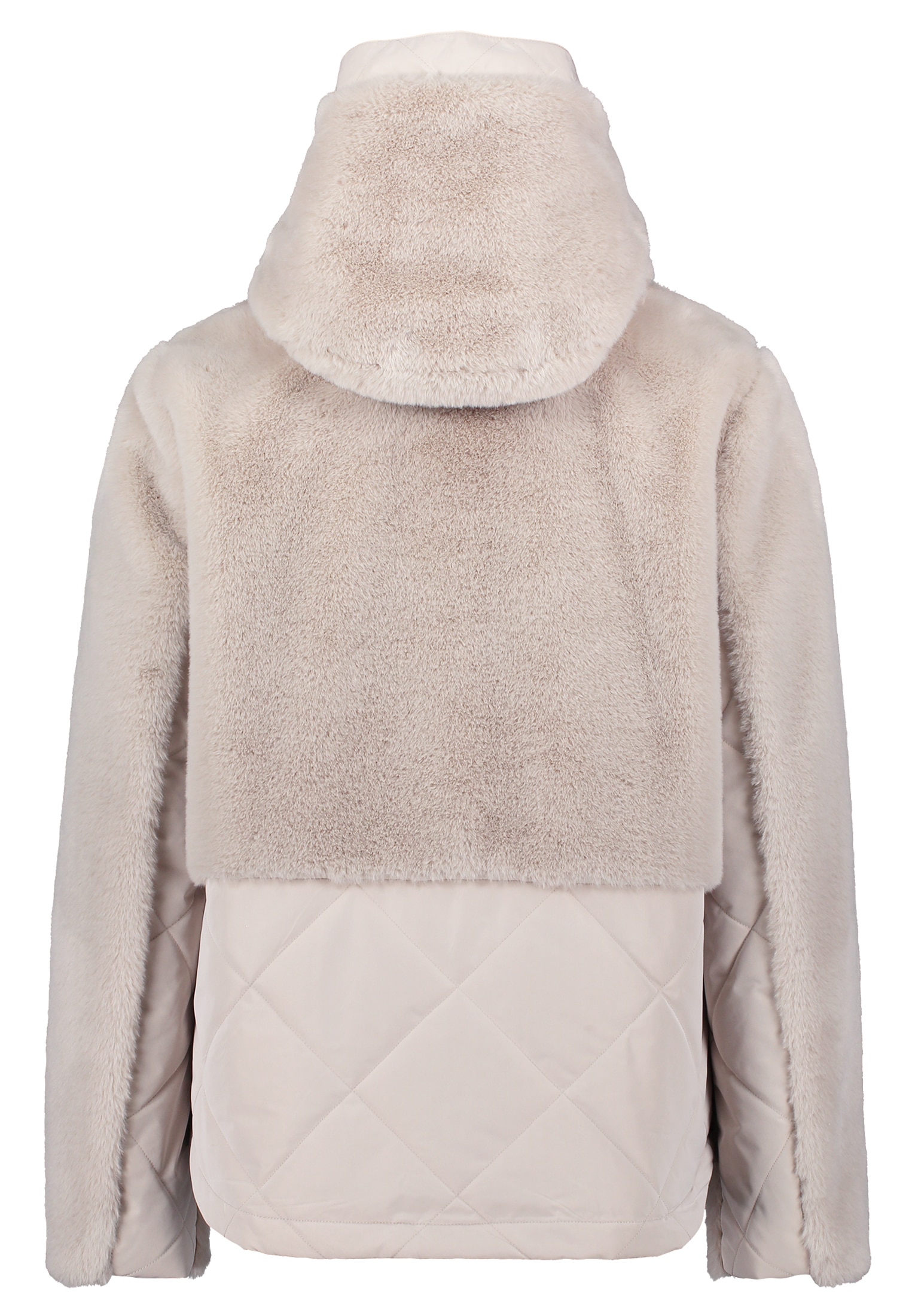 Amber & June Plüschjacke »Amber & June Damen Plüschjacke mit Kapuze«, mit Kapuze