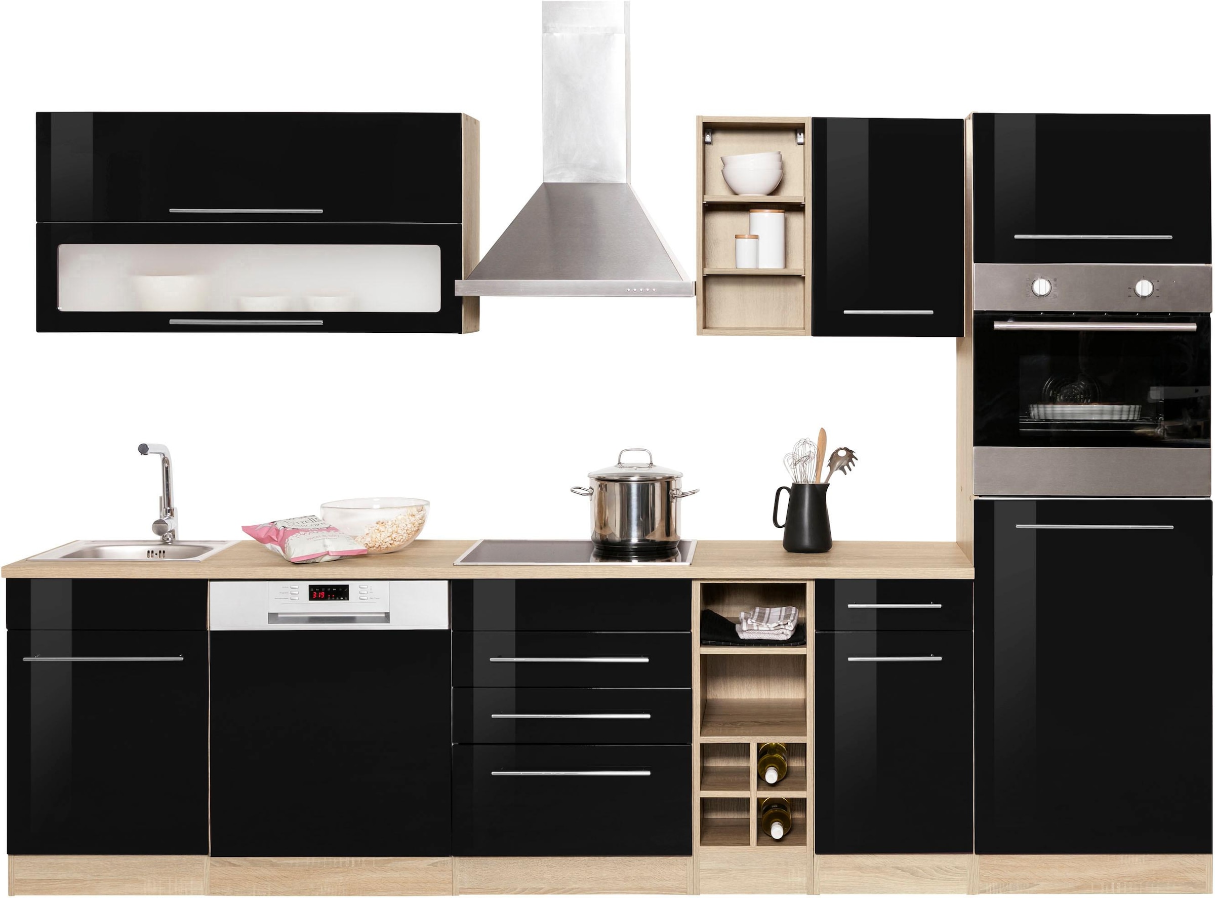 KOCHSTATION Küchenzeile »KS-Eton«, mit E-Geräten, Breite 300 cm