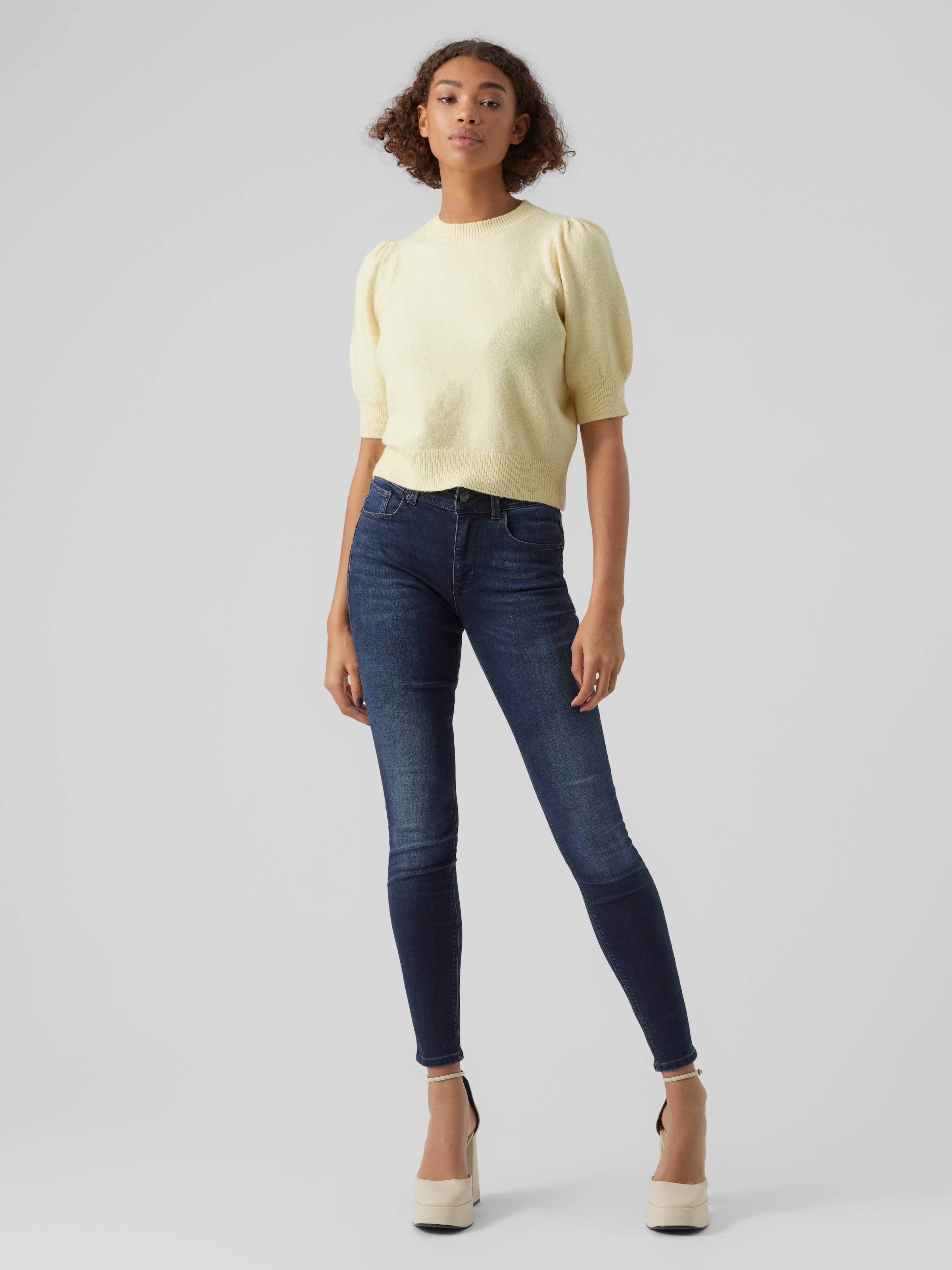 Vero Moda Strickpullover »VMDOFFY 2/4 O-NECK PULLOVER GA NOOS«, mit leichten Puffärmeln