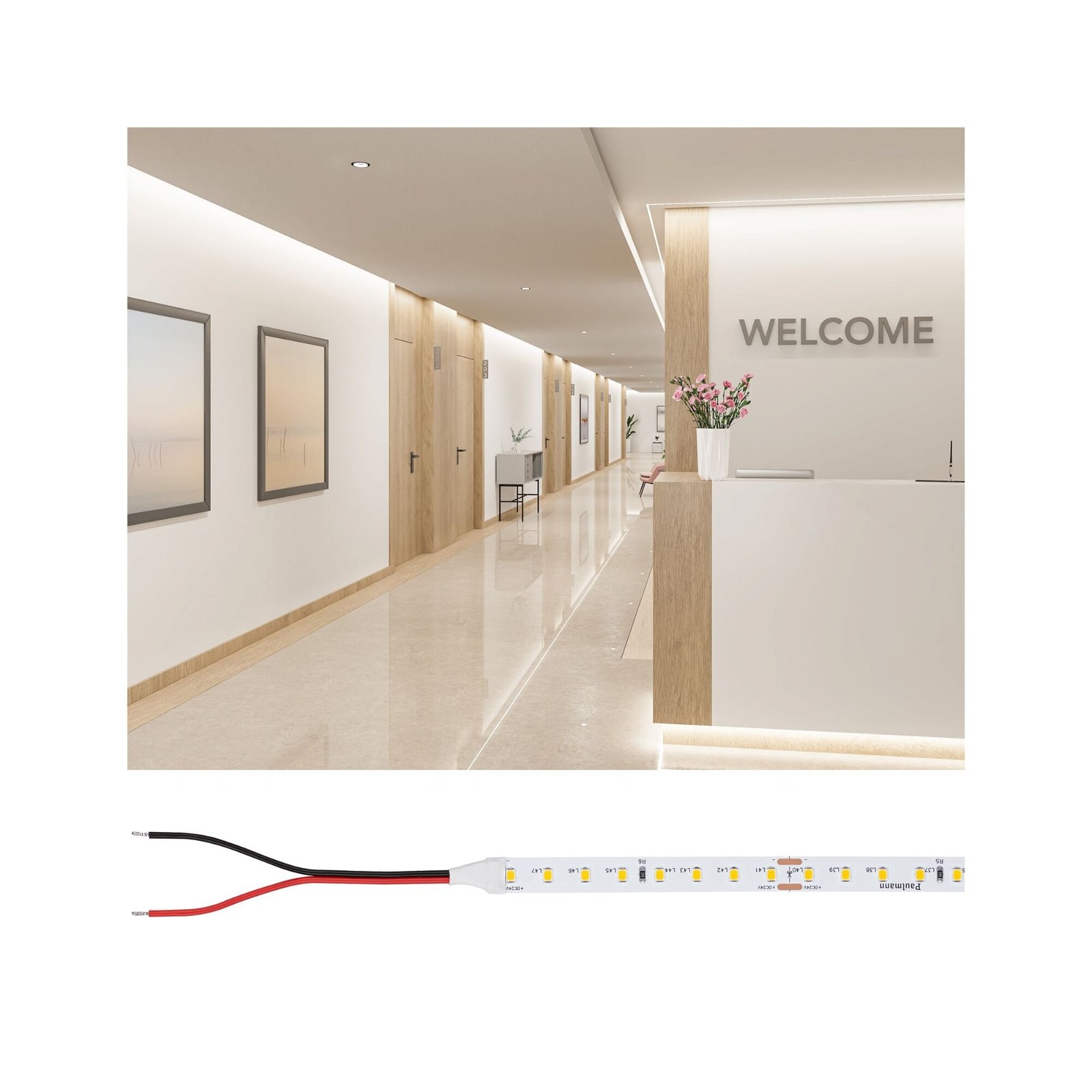 PAULMANN LED-Streifen "Pro Strip Gold P75 10m 927 IP20 24V DC 55W", B:1cm, weiß, Küche, Lichterketten