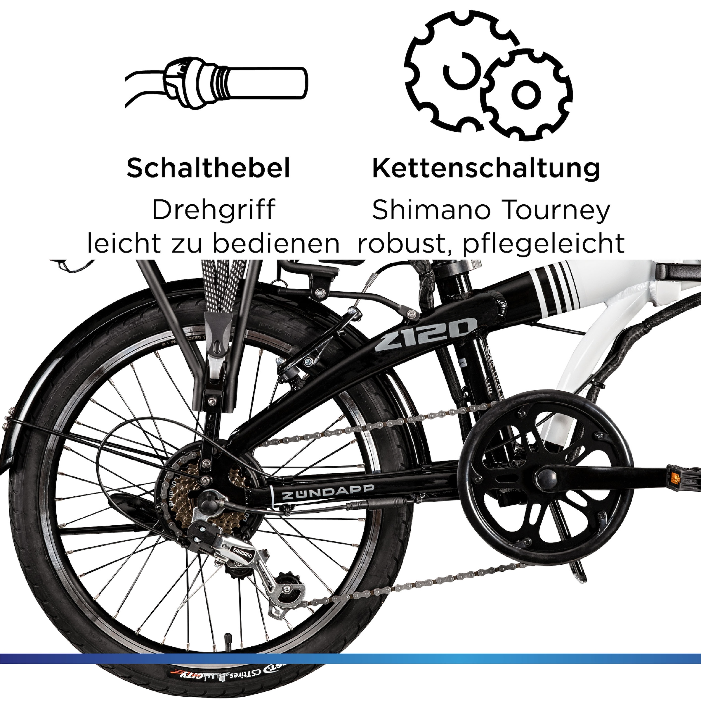 Zündapp E-Bike »Z120«, 7 Gang, Shimano, Tourney, Heckmotor 250 W, Pedelec, Elektrofahrrad für Damen u. Herren