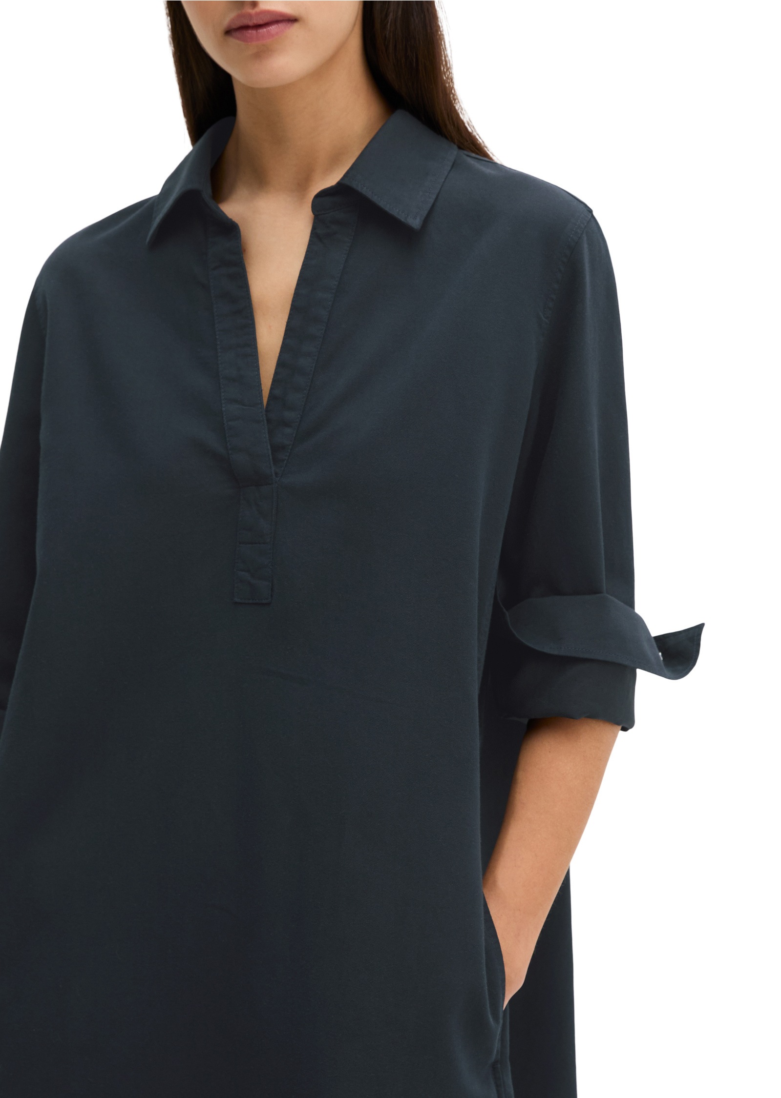 Marc O'Polo Hemdblusenkleid »aus Organic-Cotton-Lyocell-Leinen-Mix«