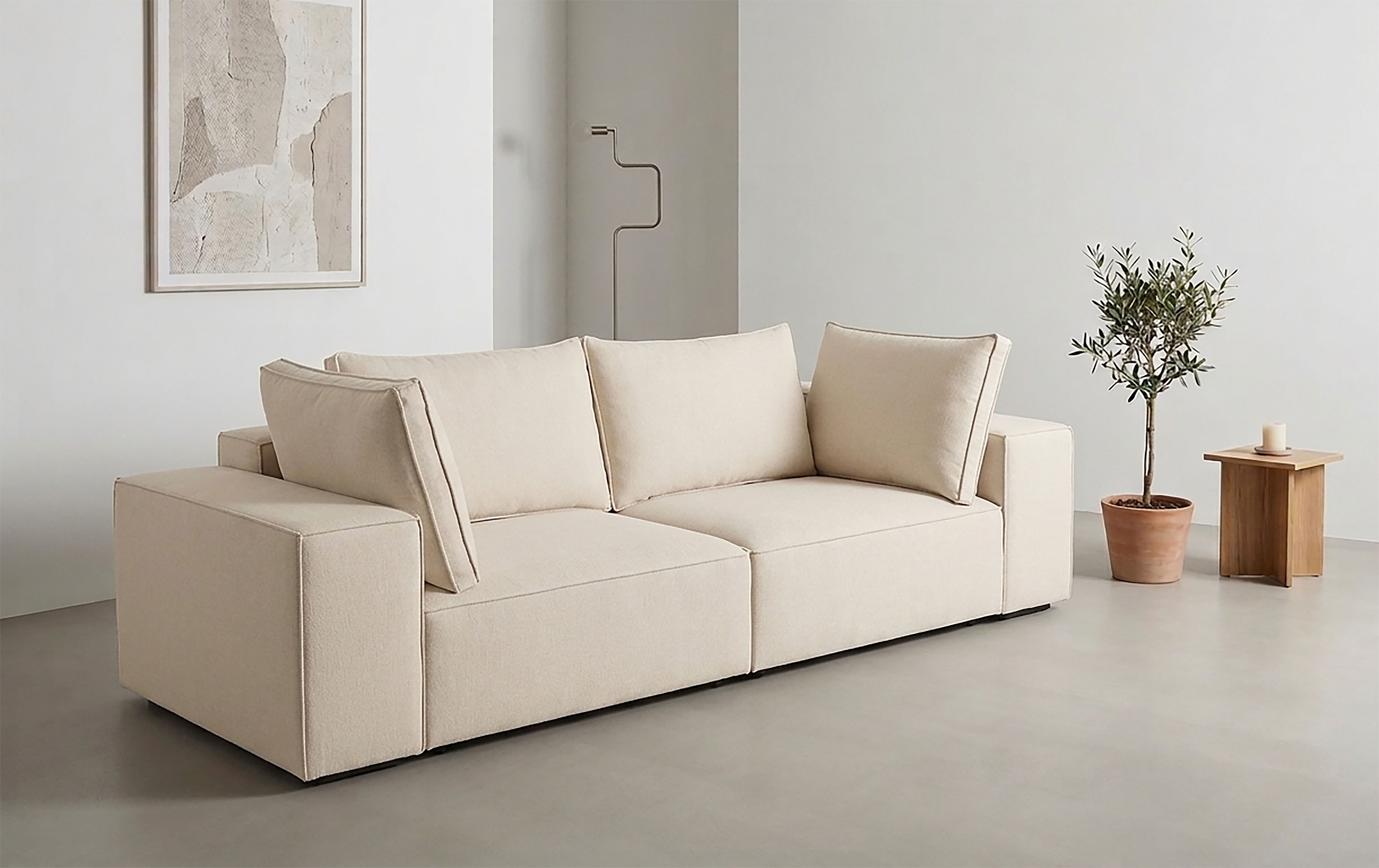 Trends by HG Big-Sofa "Conor XL, B: 268cm, Liegefläche: 138 x 194 cm, in Cord und Velours" mit Schlaffunktion und Bettkasten
