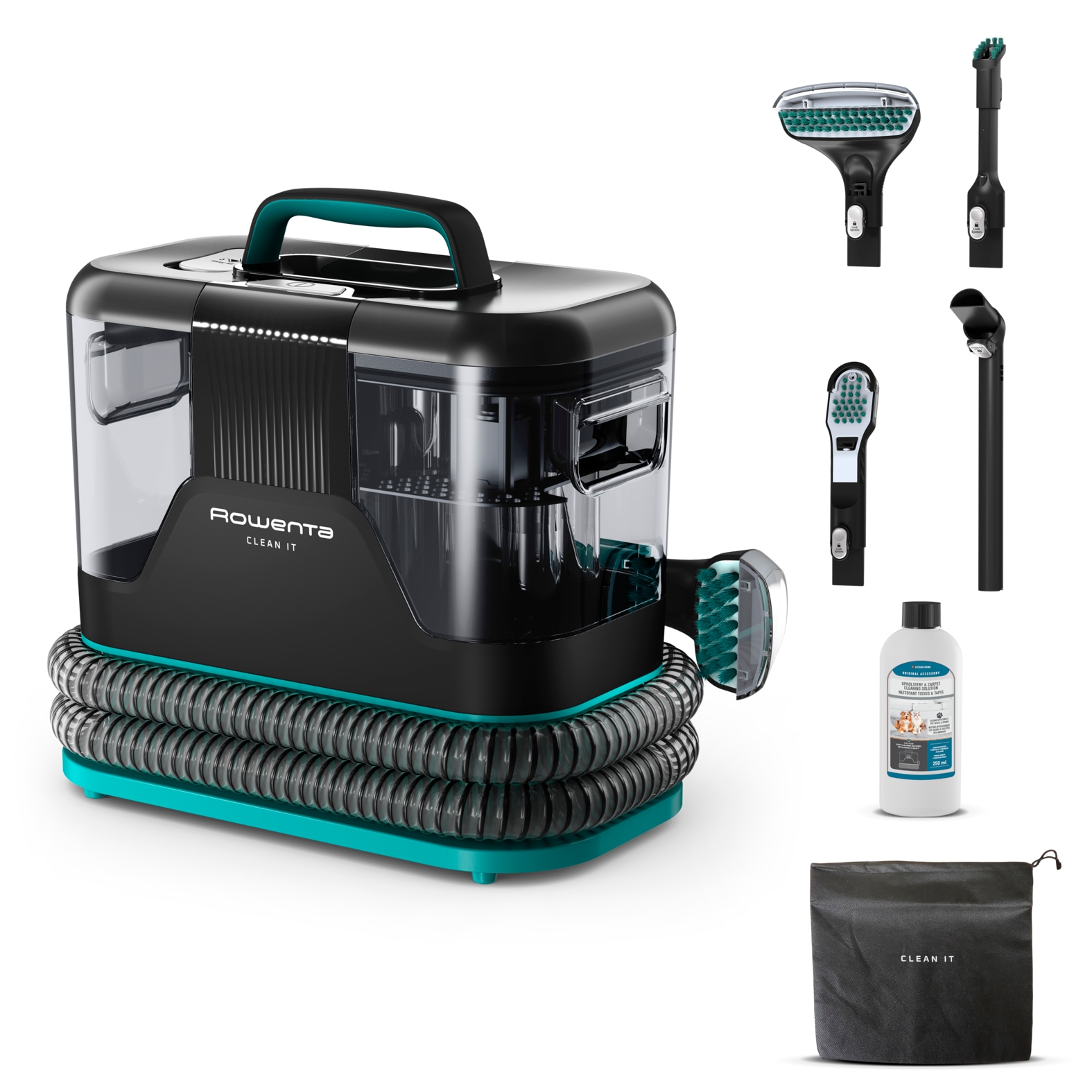 Rowenta Teppichreinigungsgerät »IN5020 Clean It«, (Set), tragbarerer Fleckenreiniger, beseitigt schnell und effizient Flecken