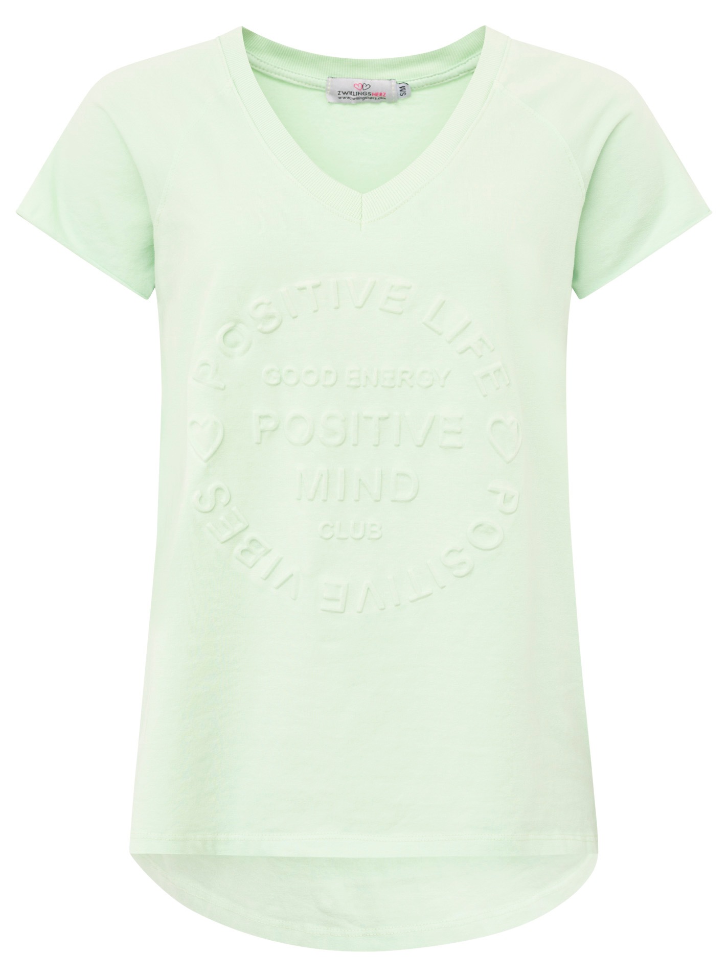 Zwillingsherz Kurzarmshirt "Oversizedshirt Stempeldruck "Positive Mind"", m günstig online kaufen