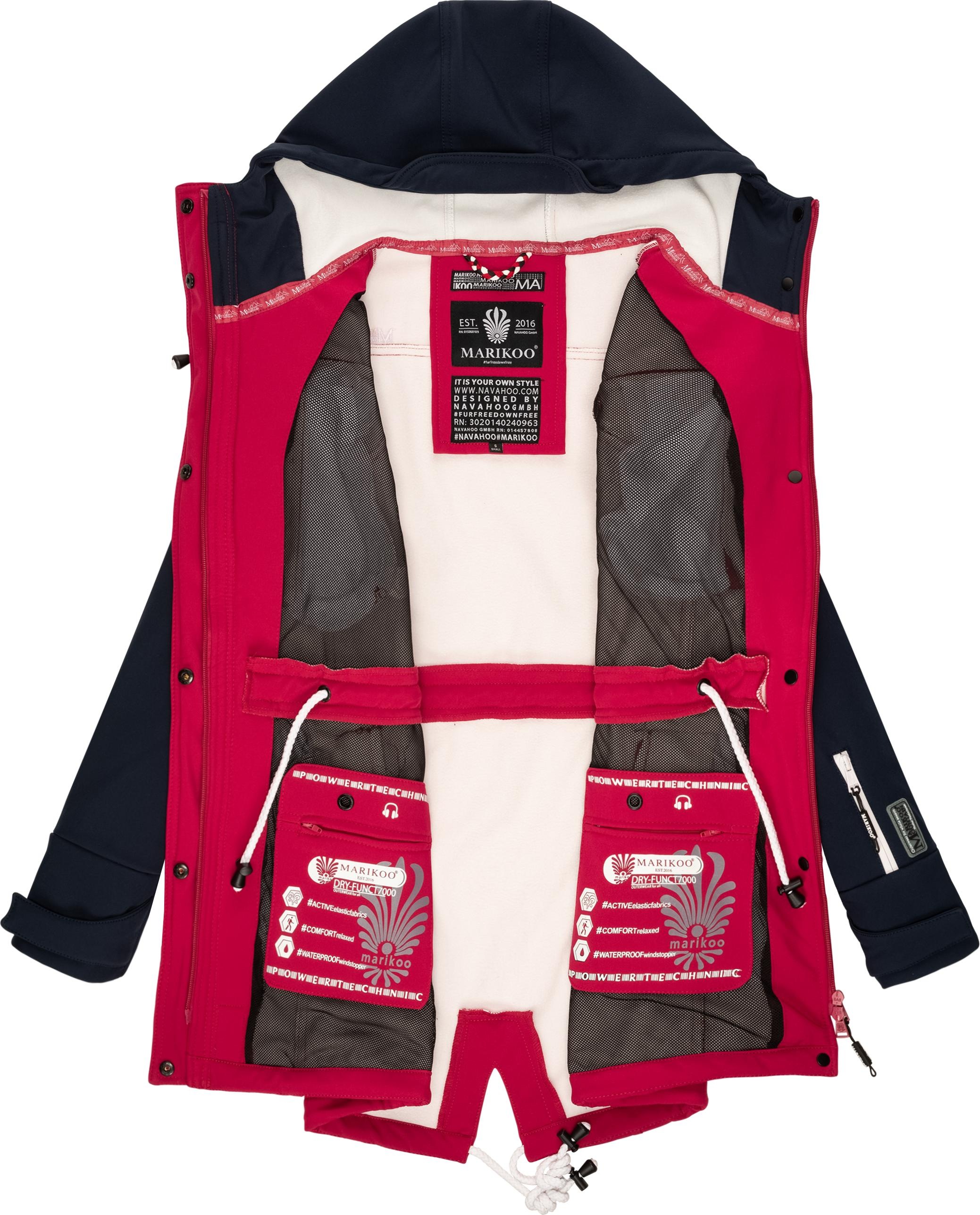 Marikoo Funktionsmantel »Zimtzicke«, Wasserdichter Softshell Parka mit Kapuze
