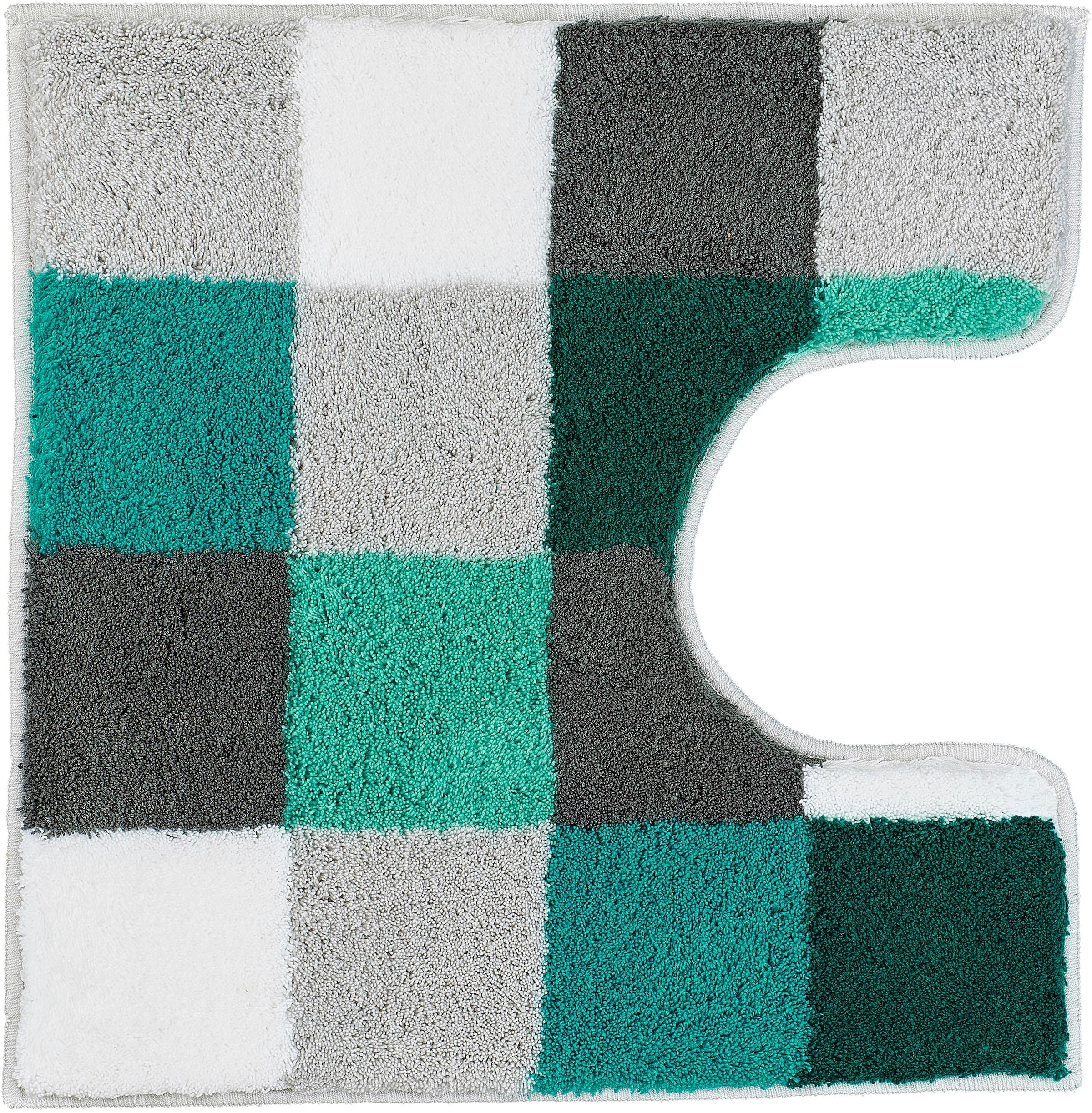 Kleine Wolke Badematte »Caro«, rutschhemmend beschichtet, fußbodenheizungsgeeignet, Badteppich, modernes Karo-Muster, Pastell-Farben, waschbar