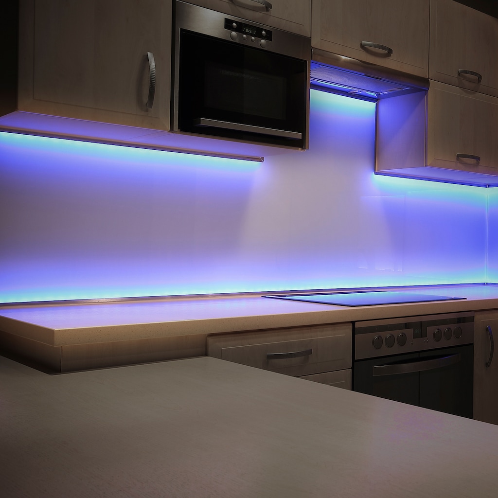 B.K.Licht LED Stripe, WIFI RGB-LED Flexband,  Länge 5 Meter, inkl. 150 x RGB-LED 0,10 Watt, für den Innenbereich, selbstklebend, alle 10cm kürzbar