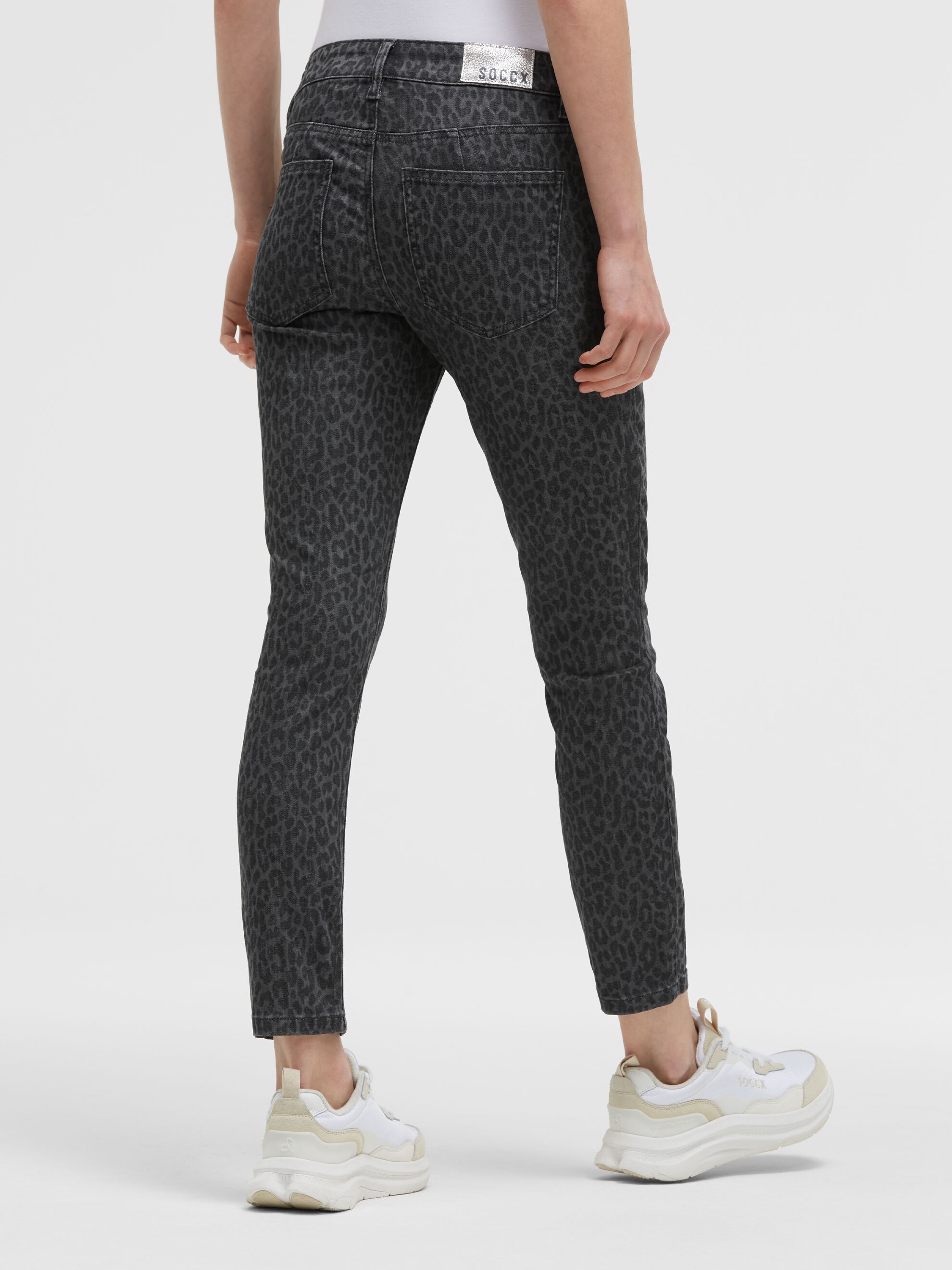 SOCCX Slim-fit-Jeans mit verkürztem Bein