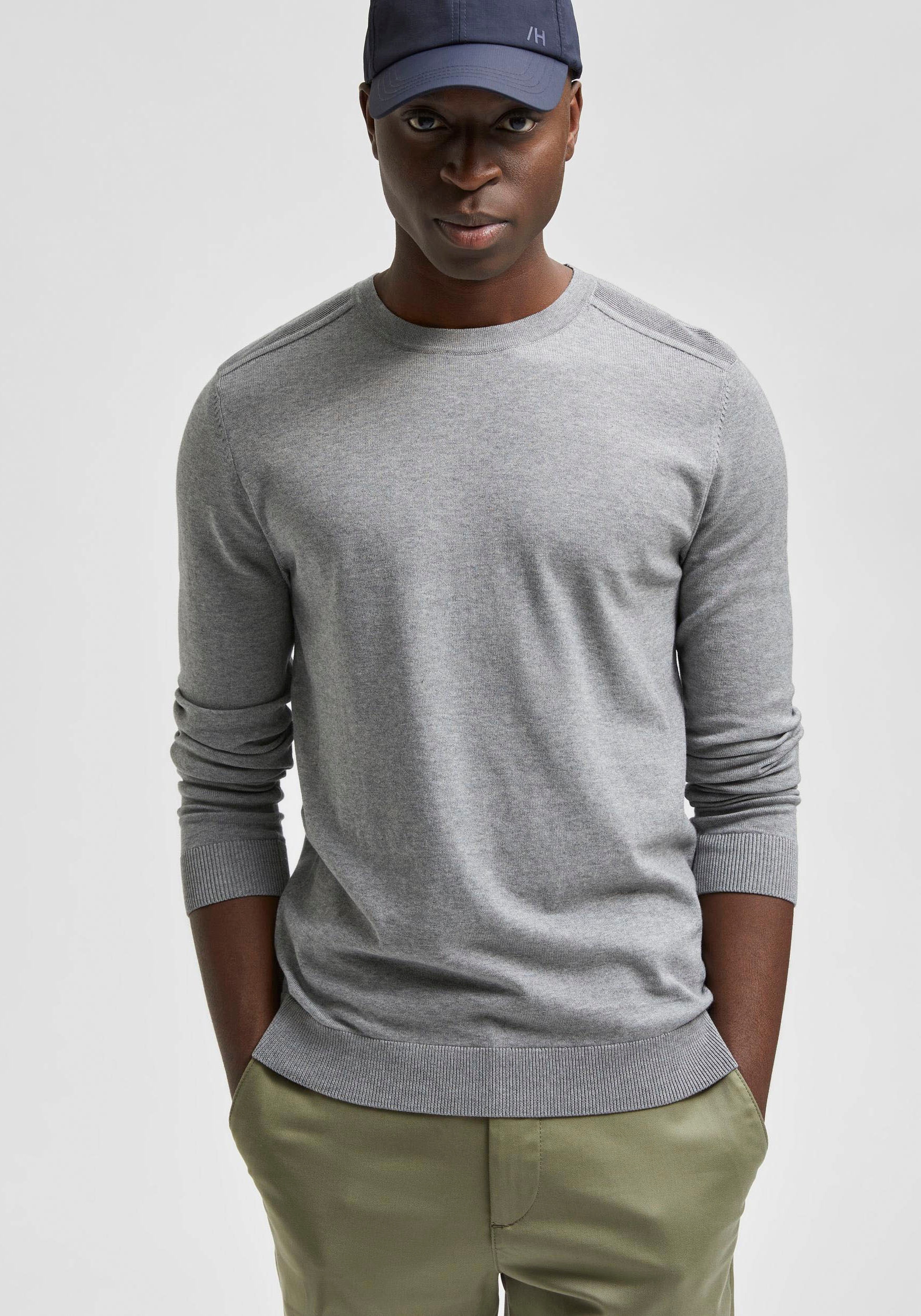 SELECTED HOMME Strickpullover "SLHBERG CREW NECK NOOS" günstig online kaufen