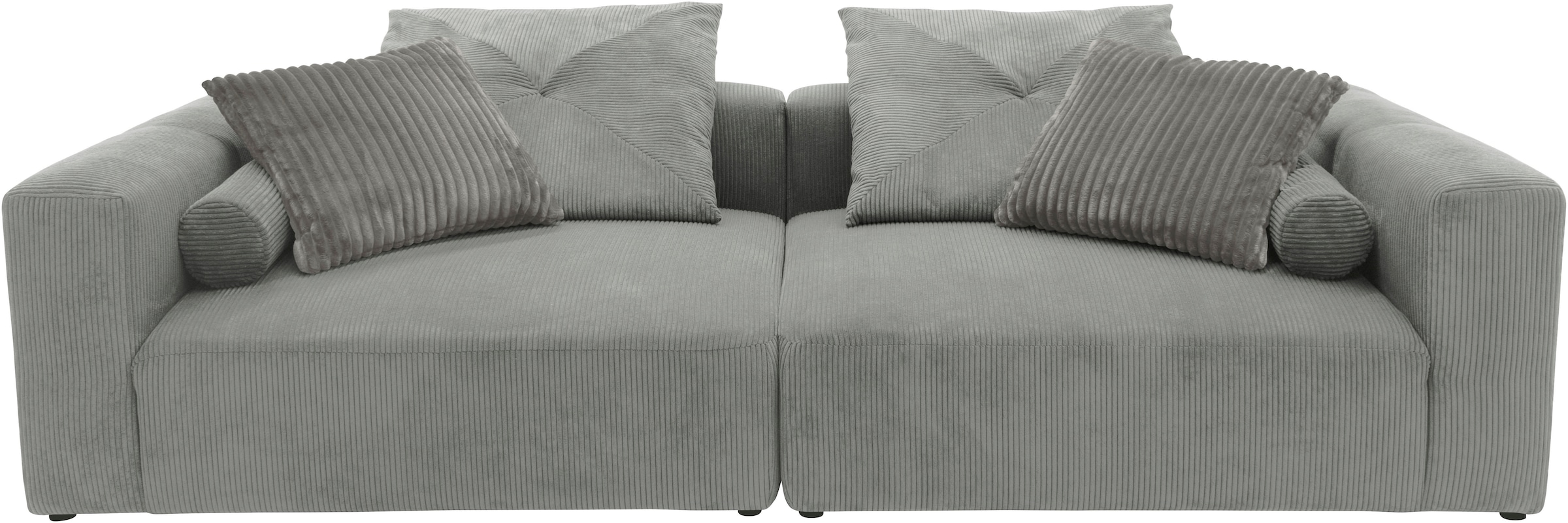 Big-Sofa »Suyana mit Federkern, B/T/H: 304/135/69 cm, Zierkissen + Kissenrollen«,...