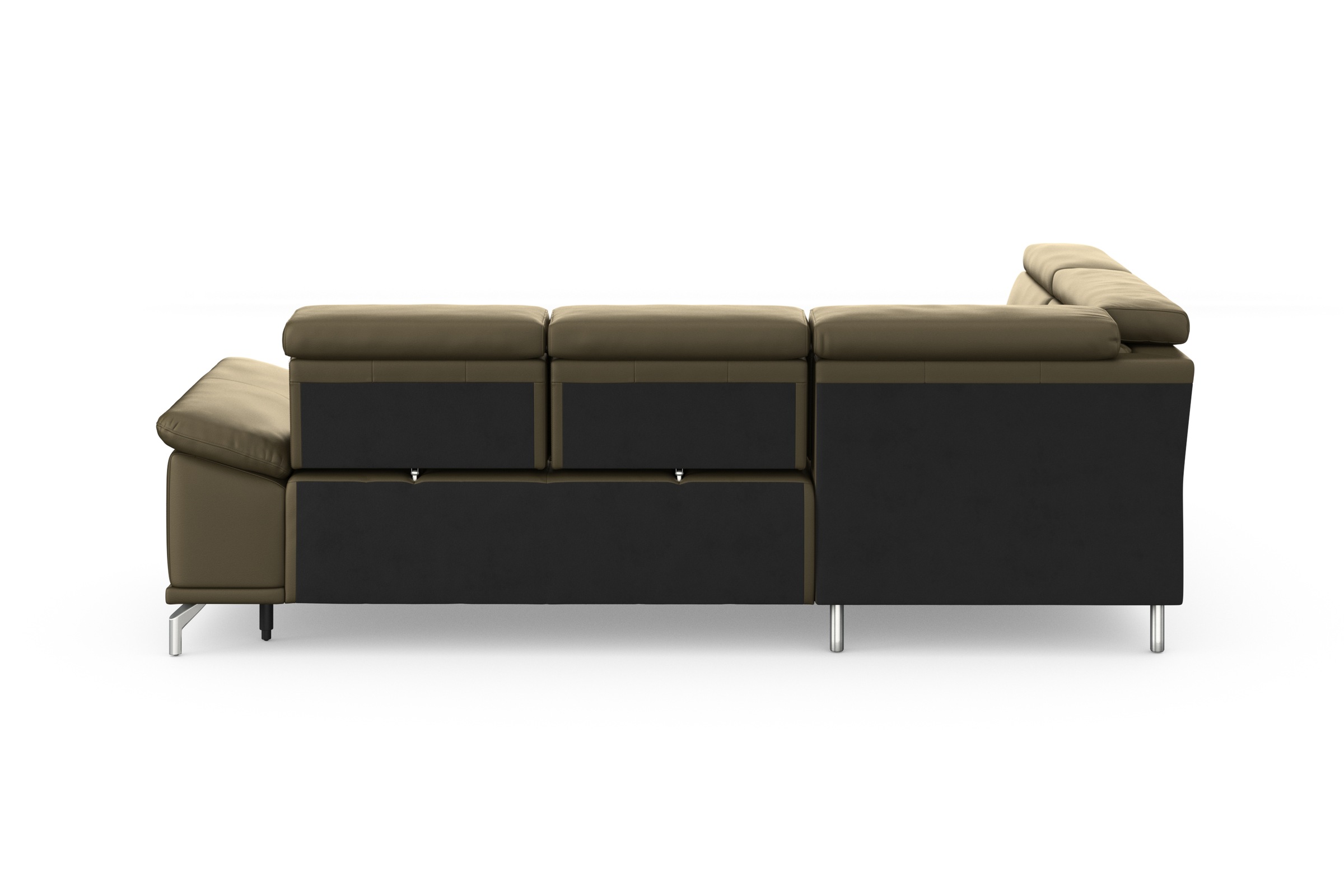 sit&more Ecksofa »Cabrio L-Form, mit Sitztiefenverstellung, Arm- und Kopfteilverstellung«, 3 Nierenkissen, Federkern, optional Bettfunktion und Stauraum
