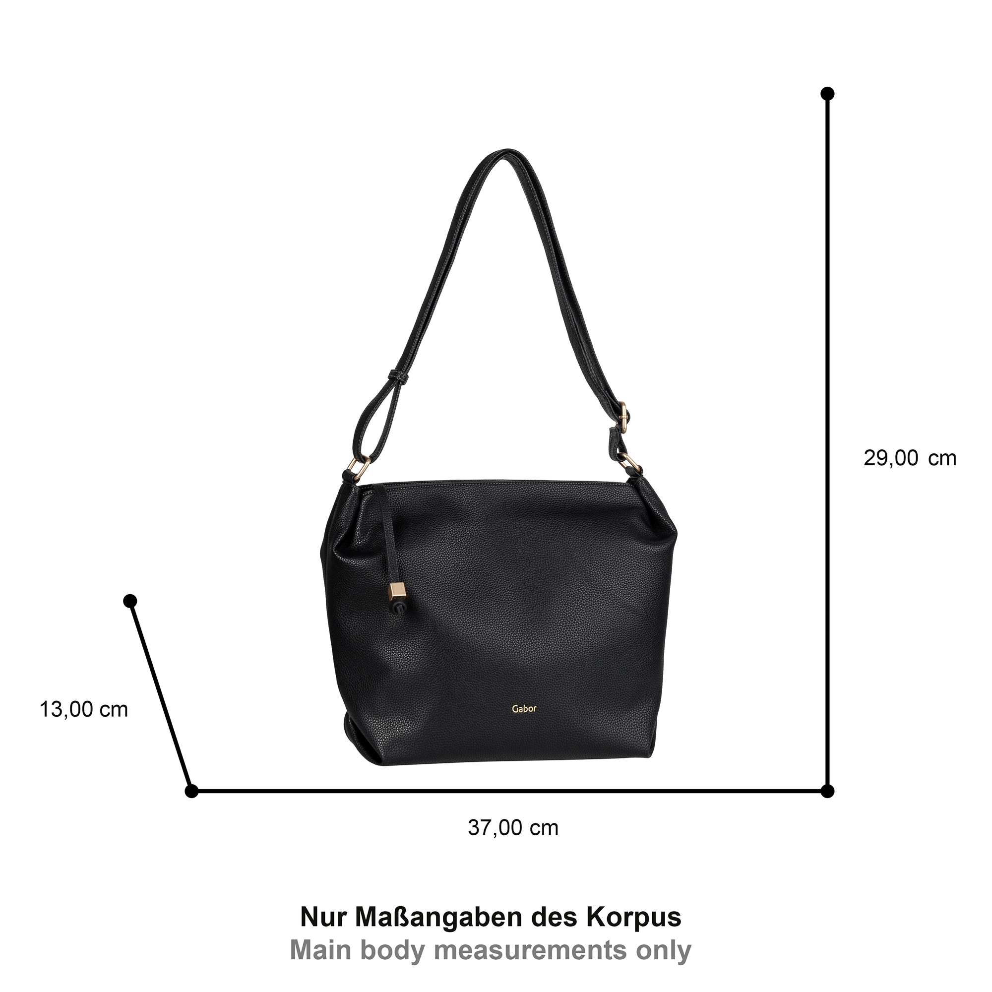 Gabor Hobo »Telia«, dezente Falten, eleganter Reißverschlusszipper mit goldenem Zierkubus