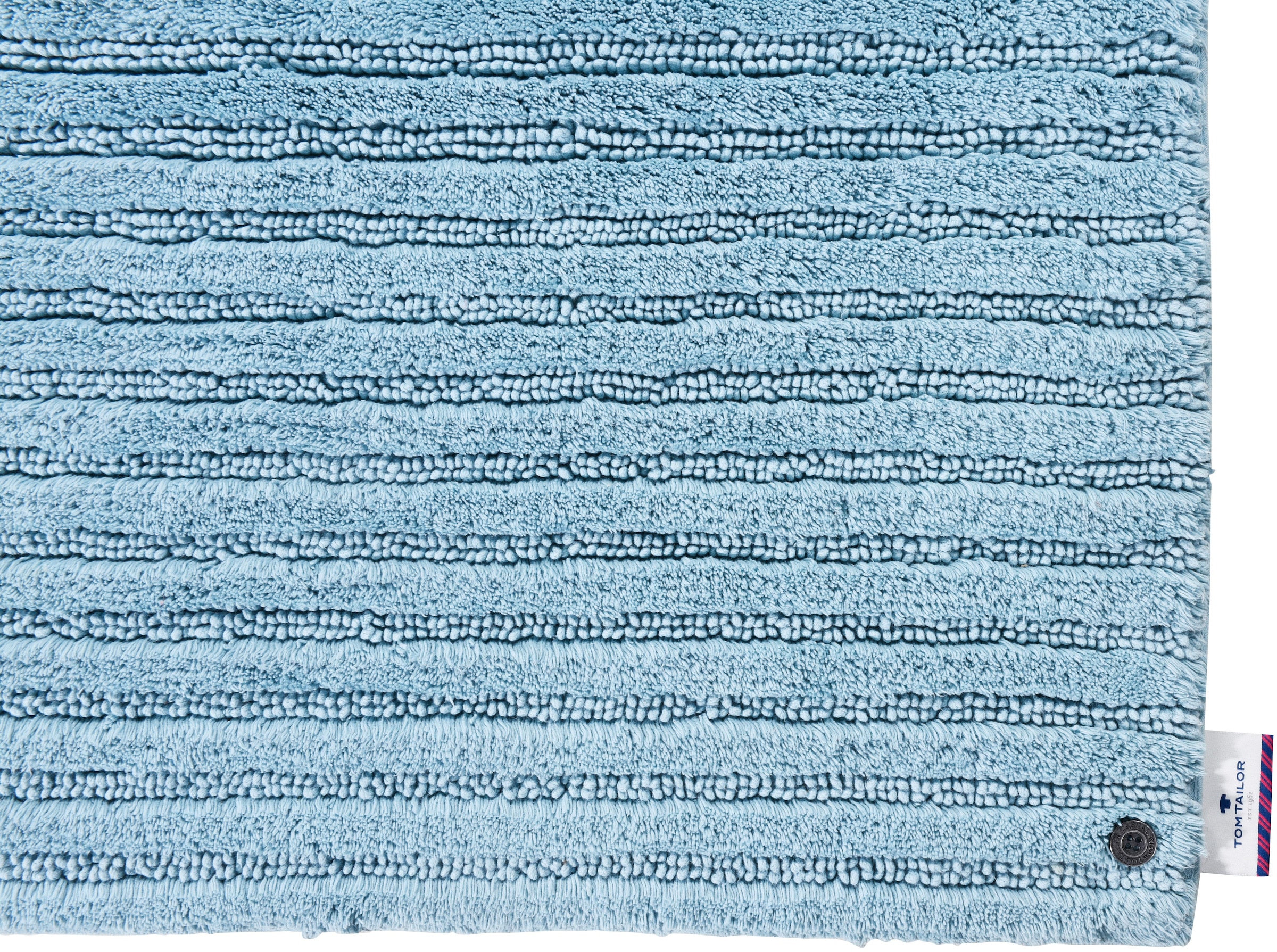 TOM TAILOR HOME Badematte »Cotton Stripes«, rutschhemmend beschichtet, fußbodenheizungsgeeignet-strapazierfähig, Uni Farben, gestreift, reine Baumwolle, Hoch-Tief Effekt
