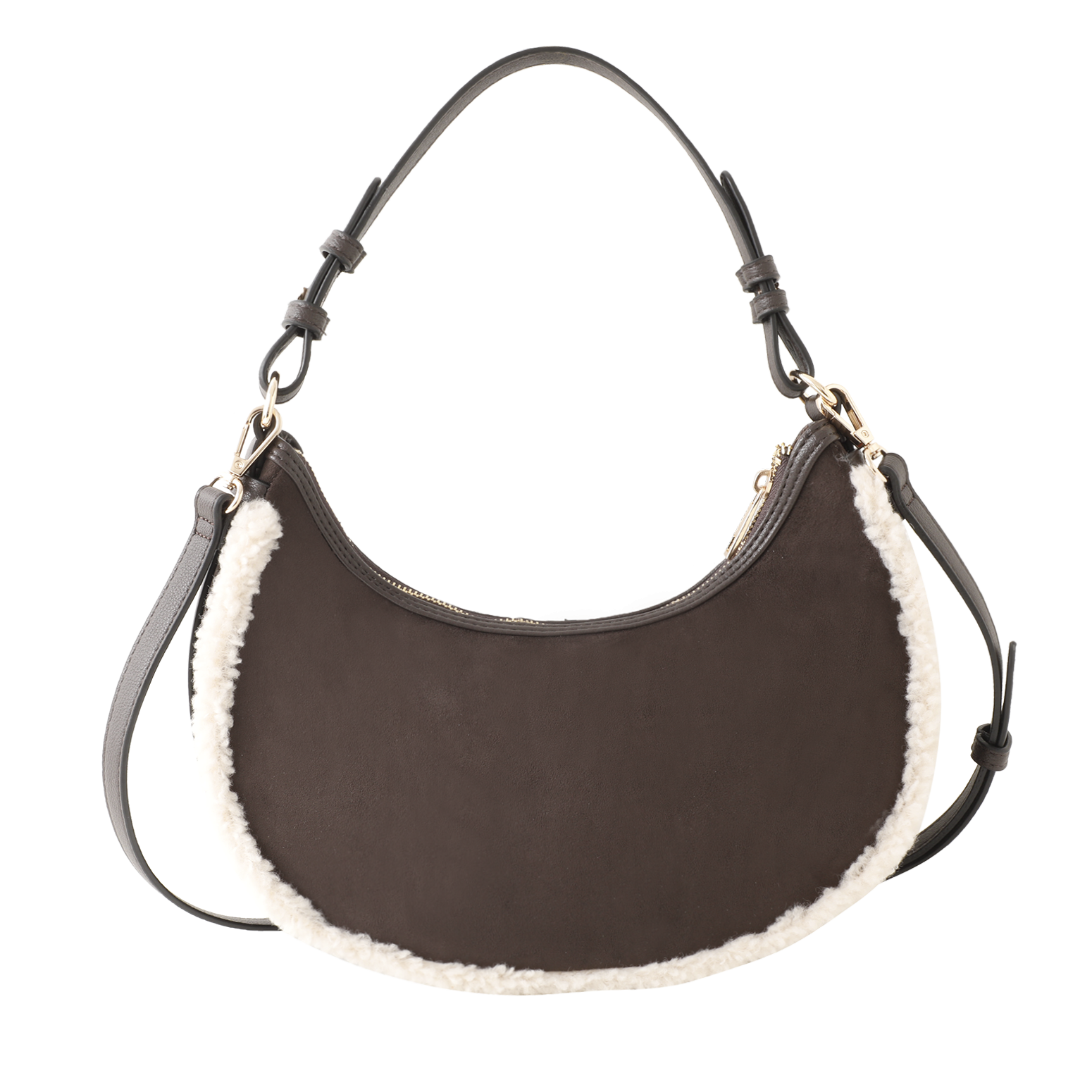 MARCO TOZZI Hobo Damen Umhängetasche, Handtasche mit trendigem Plüsch-Besatz