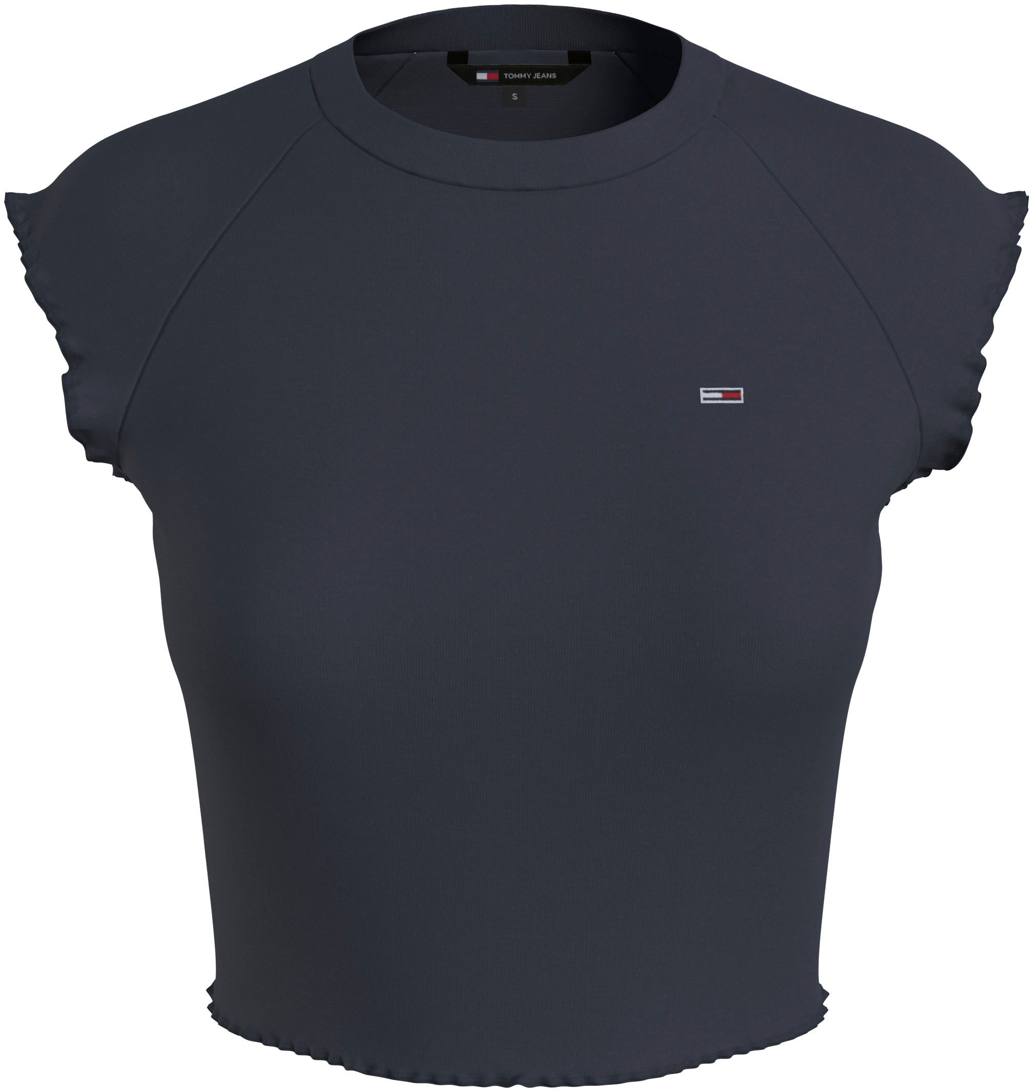 Tommy Jeans T-Shirt »TJW SLIM CRP BABYLOCK RIB TEE«, mit gewelltem Abschlüssen am Ärmel & Saum