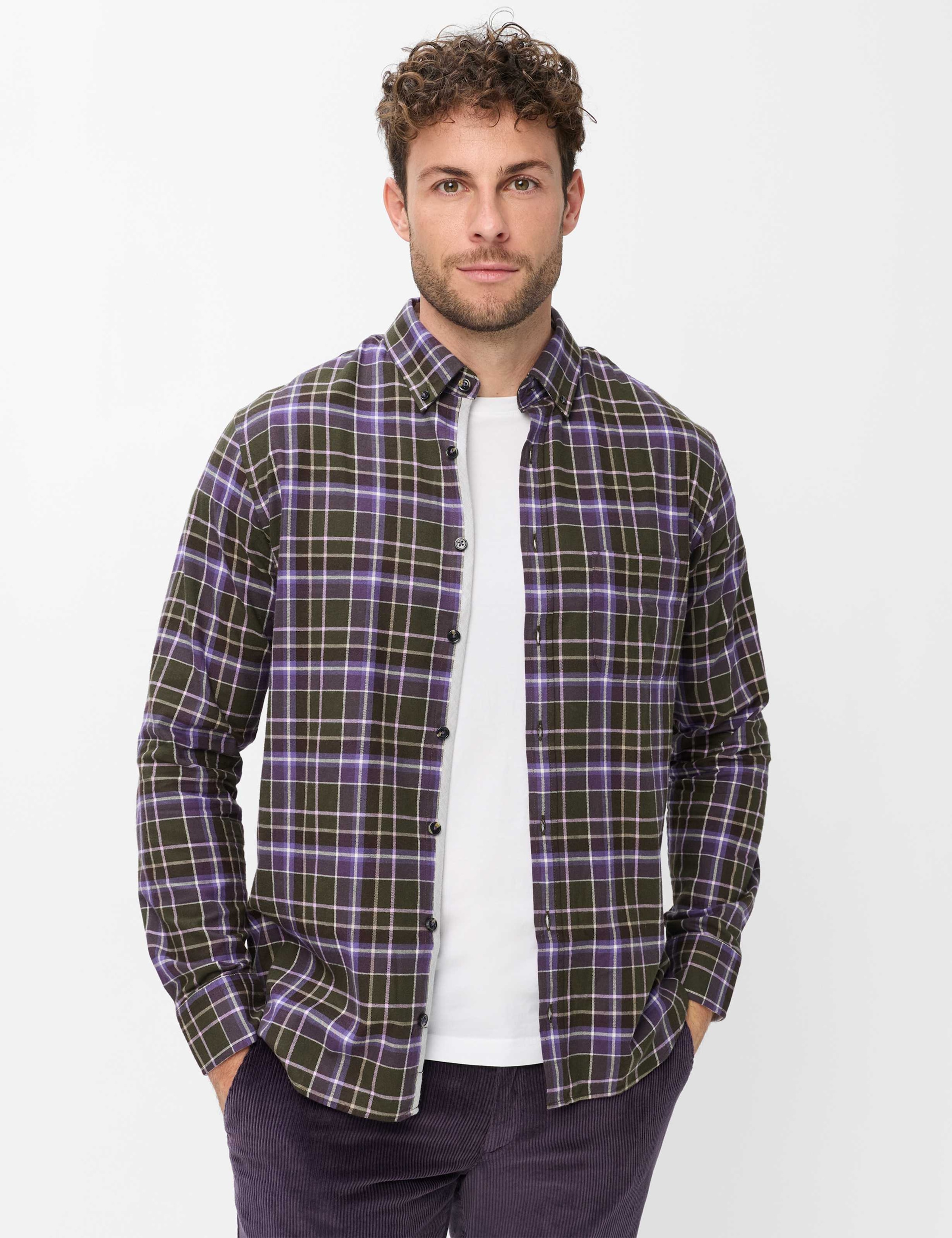 Brax Businesshemd »Style DANIEL« Flanell: Karohemd aus reiner Baumwolle