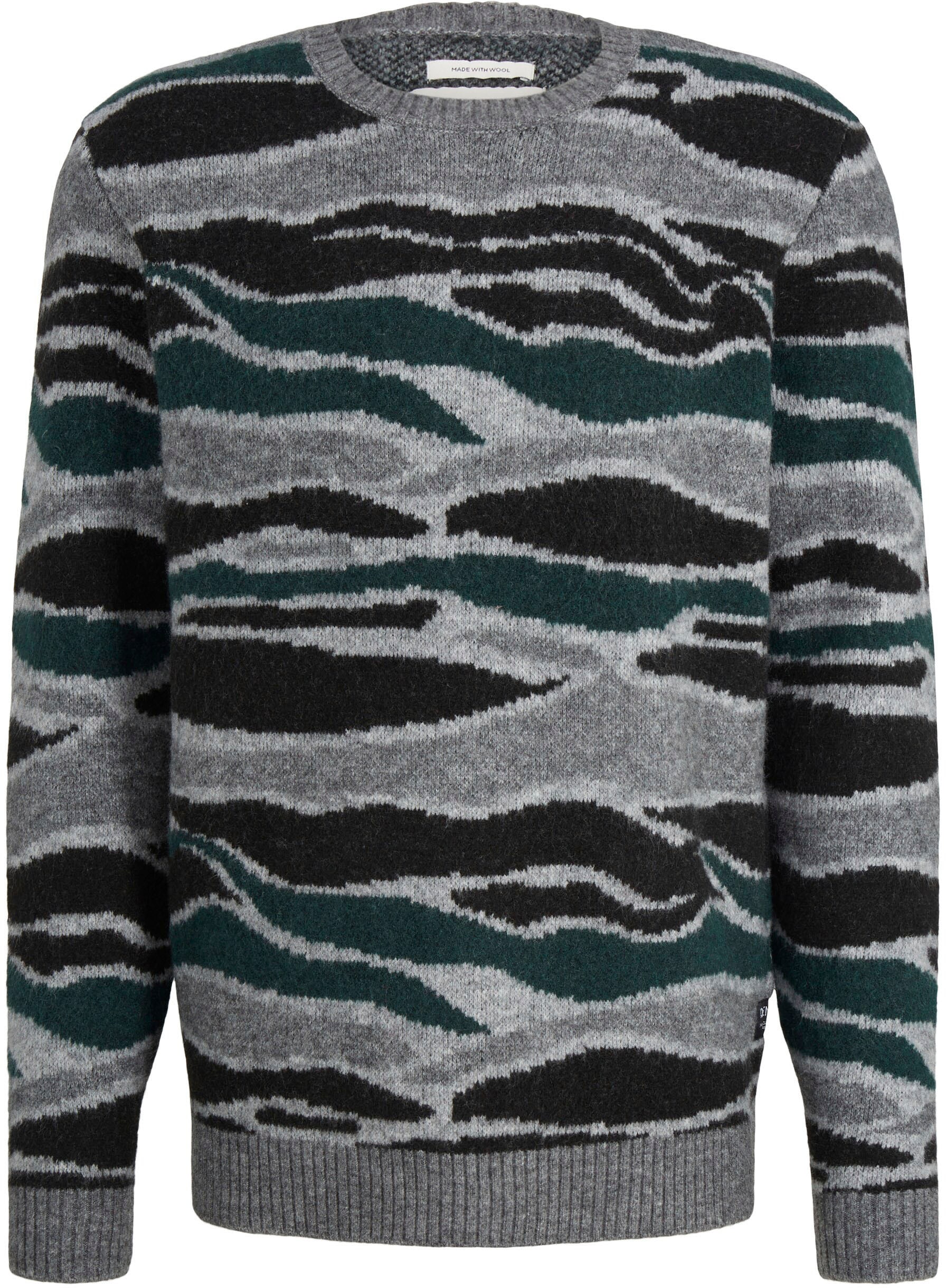 TOM TAILOR Denim Strickpullover, mit grafischem Muster