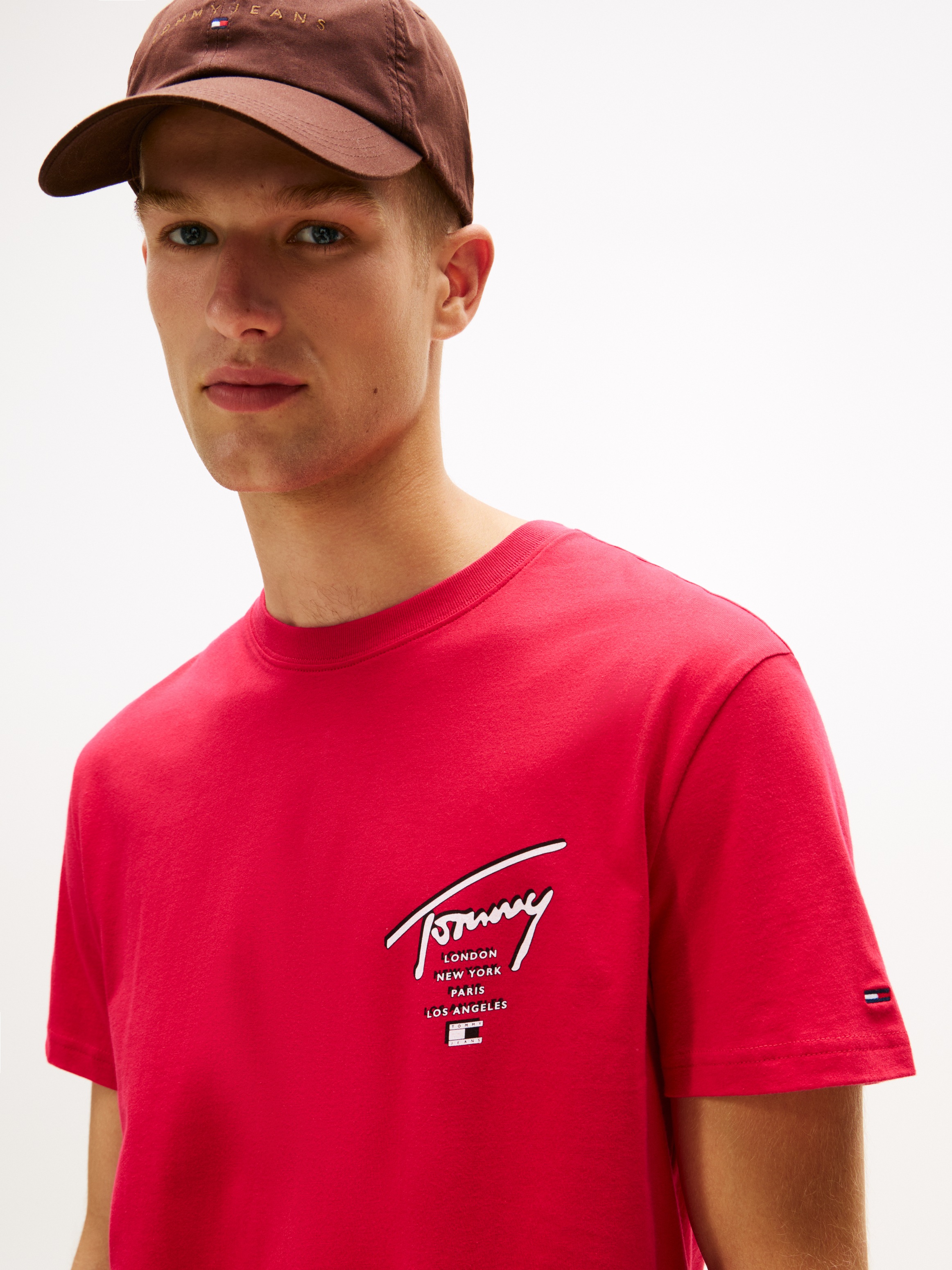 Tommy Jeans T-Shirt "TJM SIGN CITY TEE EXT" Rundhals, regular fit, großer R günstig online kaufen