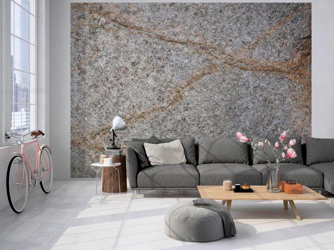 living walls Fototapete »Stone Vlies«, Tapete Steinoptik Fototapete Steinwand 3,50 m x 2,55 m