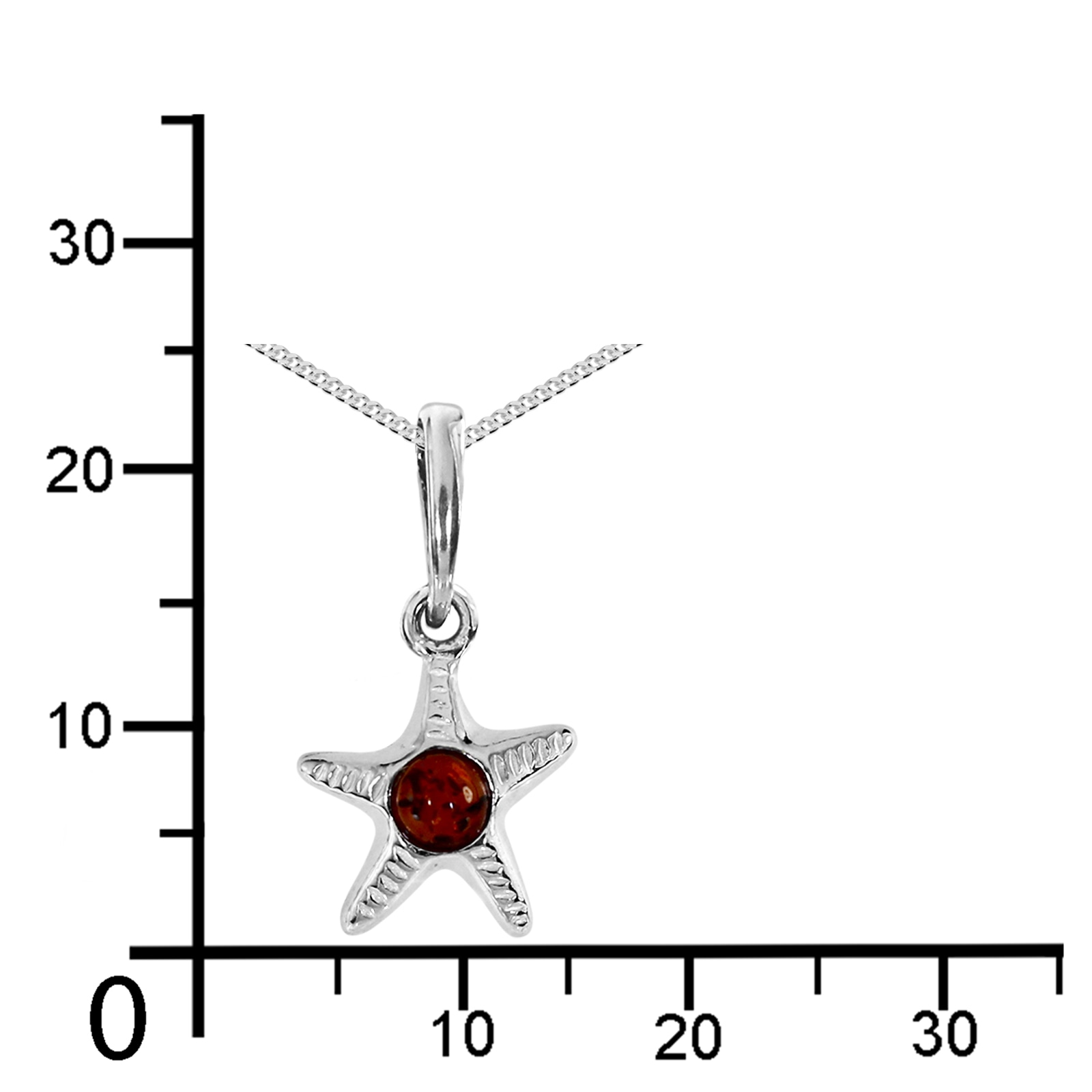 OSTSEE-SCHMUCK Kette mit Anhänger »- Seestern - Silber 925/000 - Bernstein«