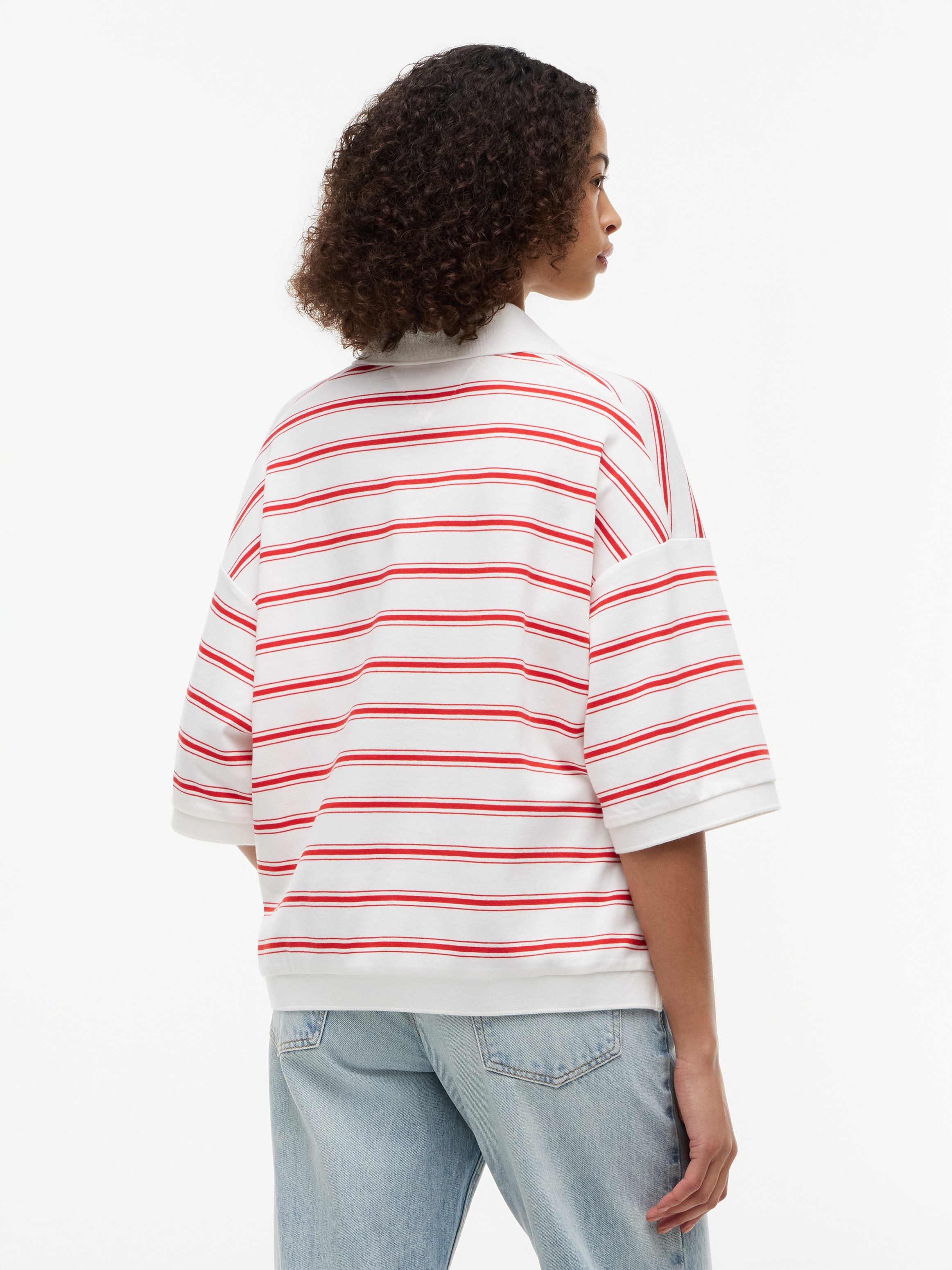 Tommy Hilfiger Poloshirt »MULTISTP OVERSIZED SS POLO« Baumwolle, oversize