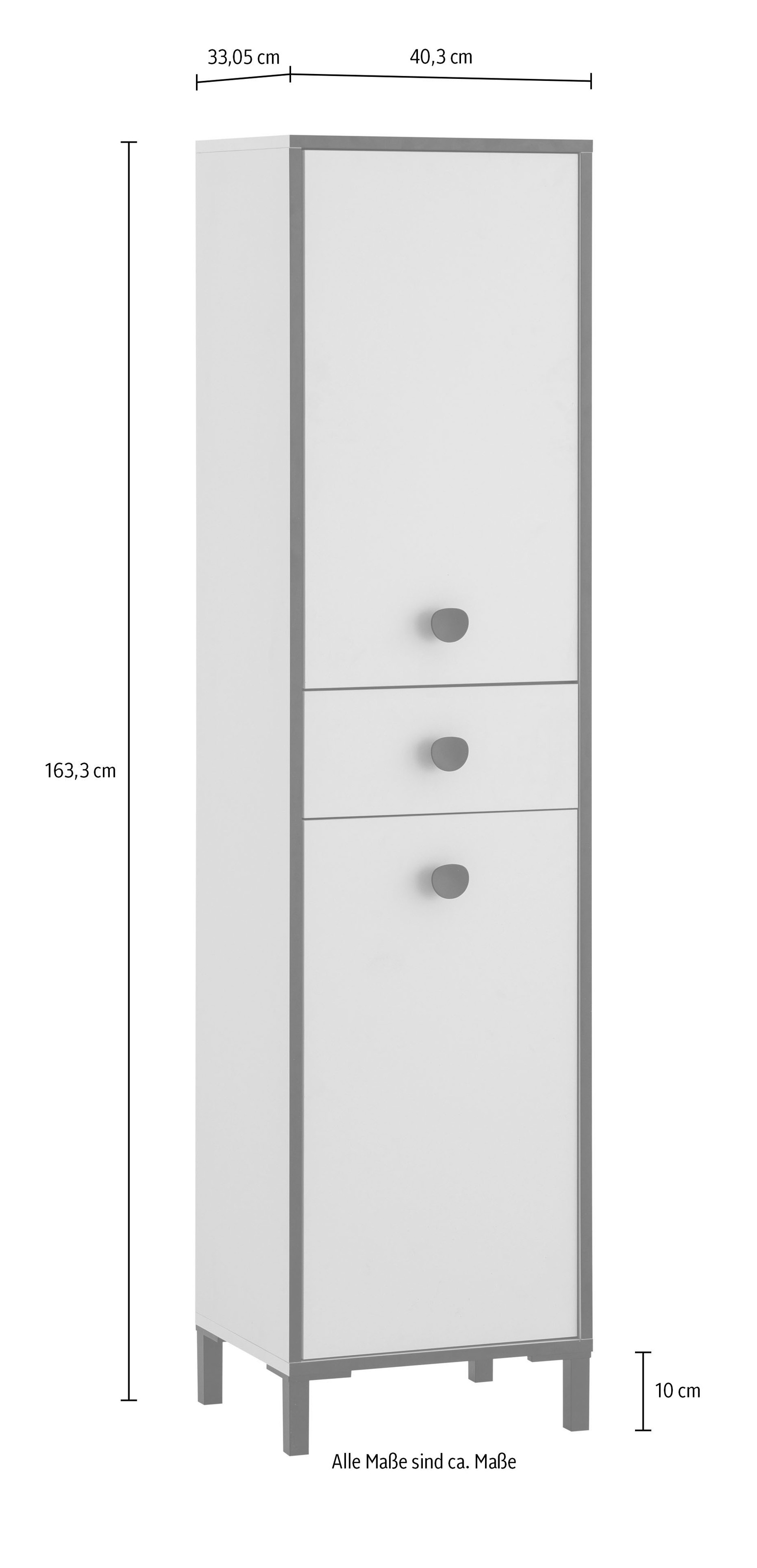 Schildmeyer Hochschrank »Edda, Breite 40,3 cm, mit Türen & Schubkasten«, Made in Germany