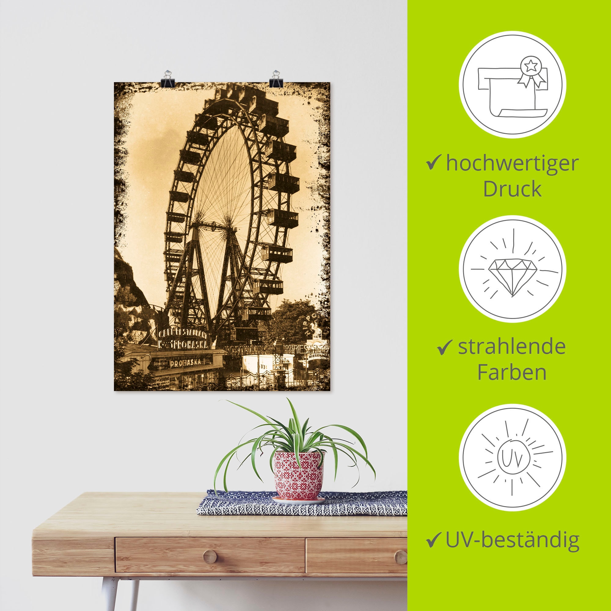 Artland Wandbild »Wien - Prater«, Gebäude, (1 St.), als Leinwandbild, Poster in verschied. Größen