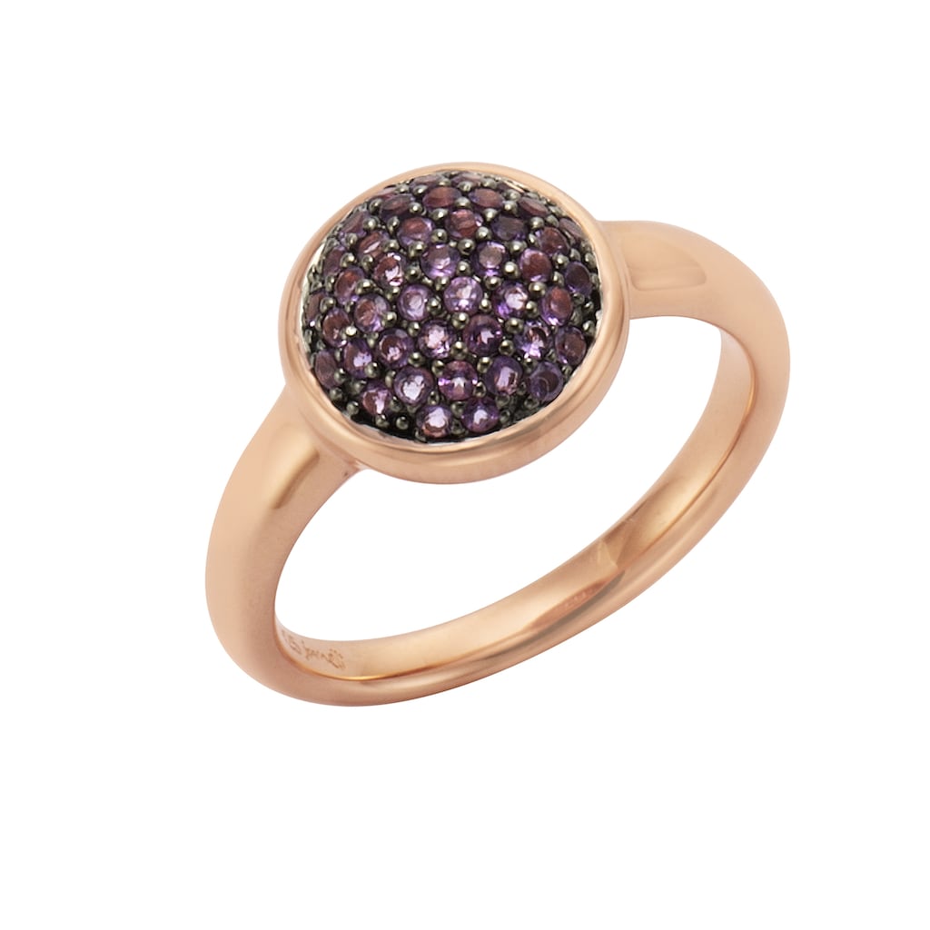 Jamelli Fingerring »925 Silber rosé vergoldet Amethyst«