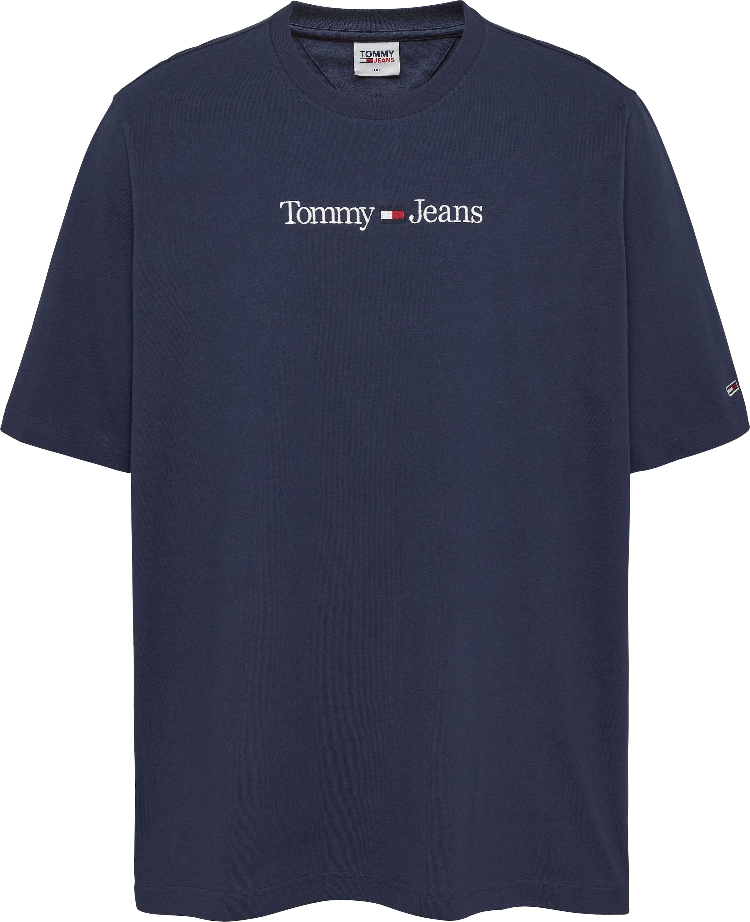 Tommy Brust »TJM mit ▷ PLUS auf Plus LO«, bestellen | Branding der BAUR T-Shirt LINEAR Jeans Tommy-Jeans