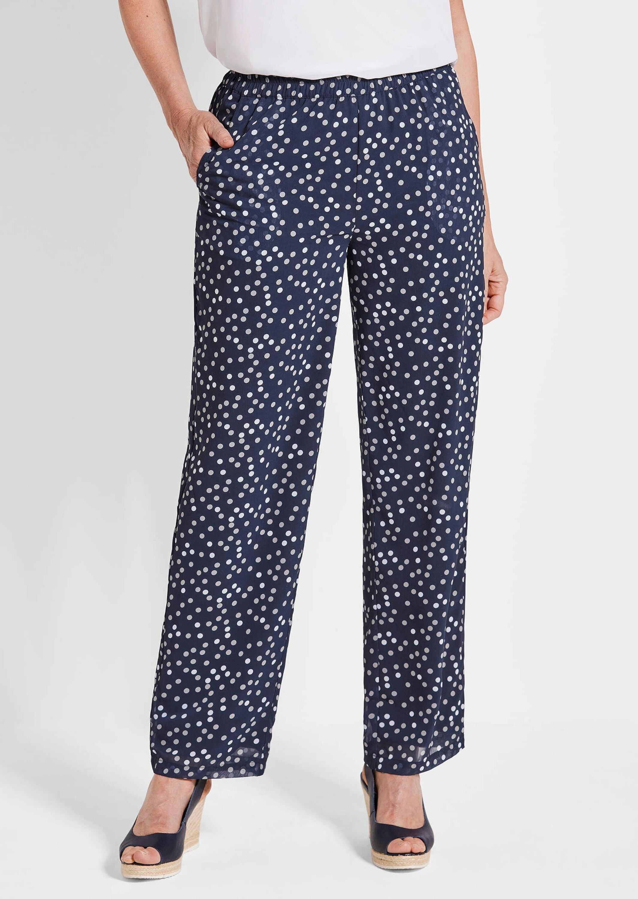 GOLDNER Schlupfhose "Luftige Hose VERA mit Tupfenmuster" günstig online kaufen